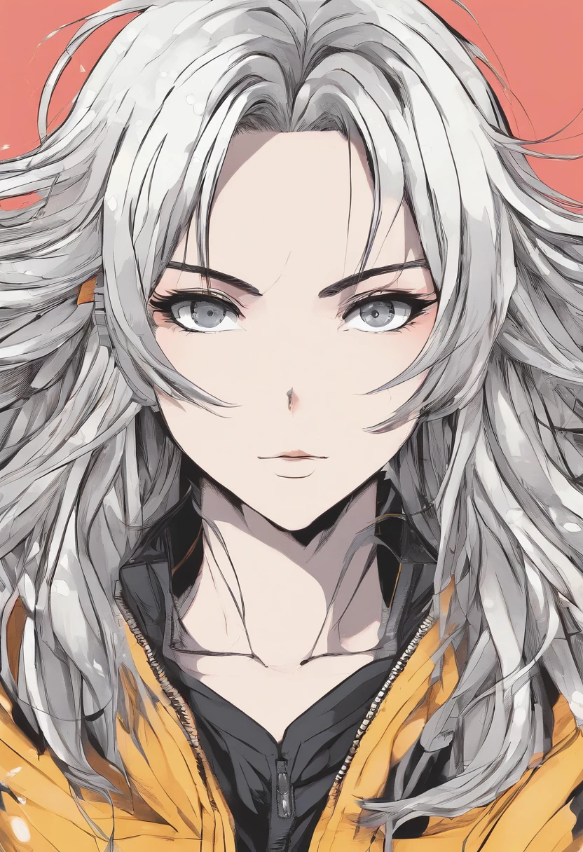 Protagonista feminina do anime Boku no hero, He has a serious expression, big hair with a short fringe and the hair is black in color