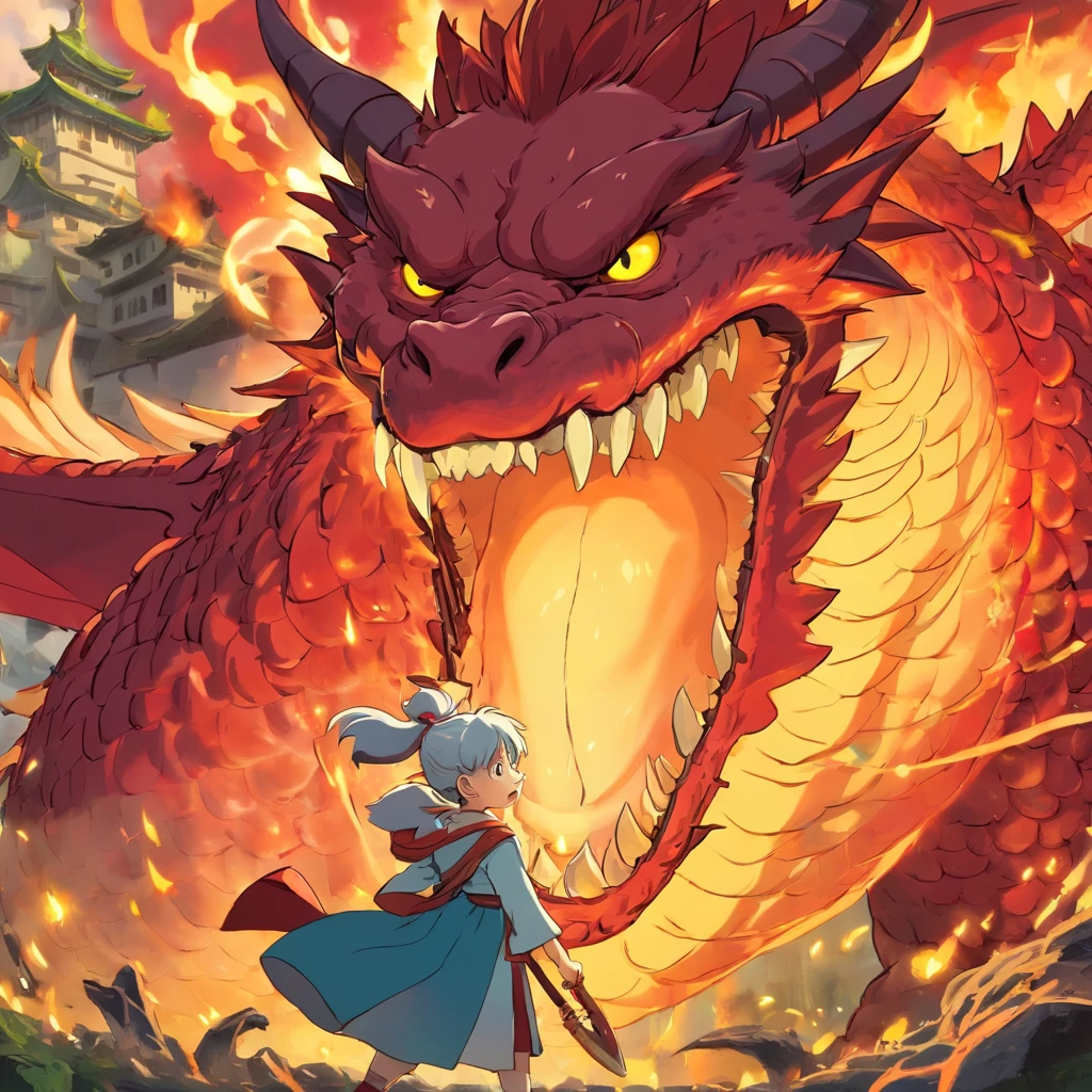 Jin Tianlong,olhos vermelhos penetrantes,Close-up de fogo de sangue liberado do nariz,Chest scales,alta qualidade,8k,muitos detalhes,Alface de fogo,Infelizmente,4 pernas,Garras manchadas,Ouro,Perigos,fires,dentes pontiagudos,big dragon,imensidade,Threatening,imponente