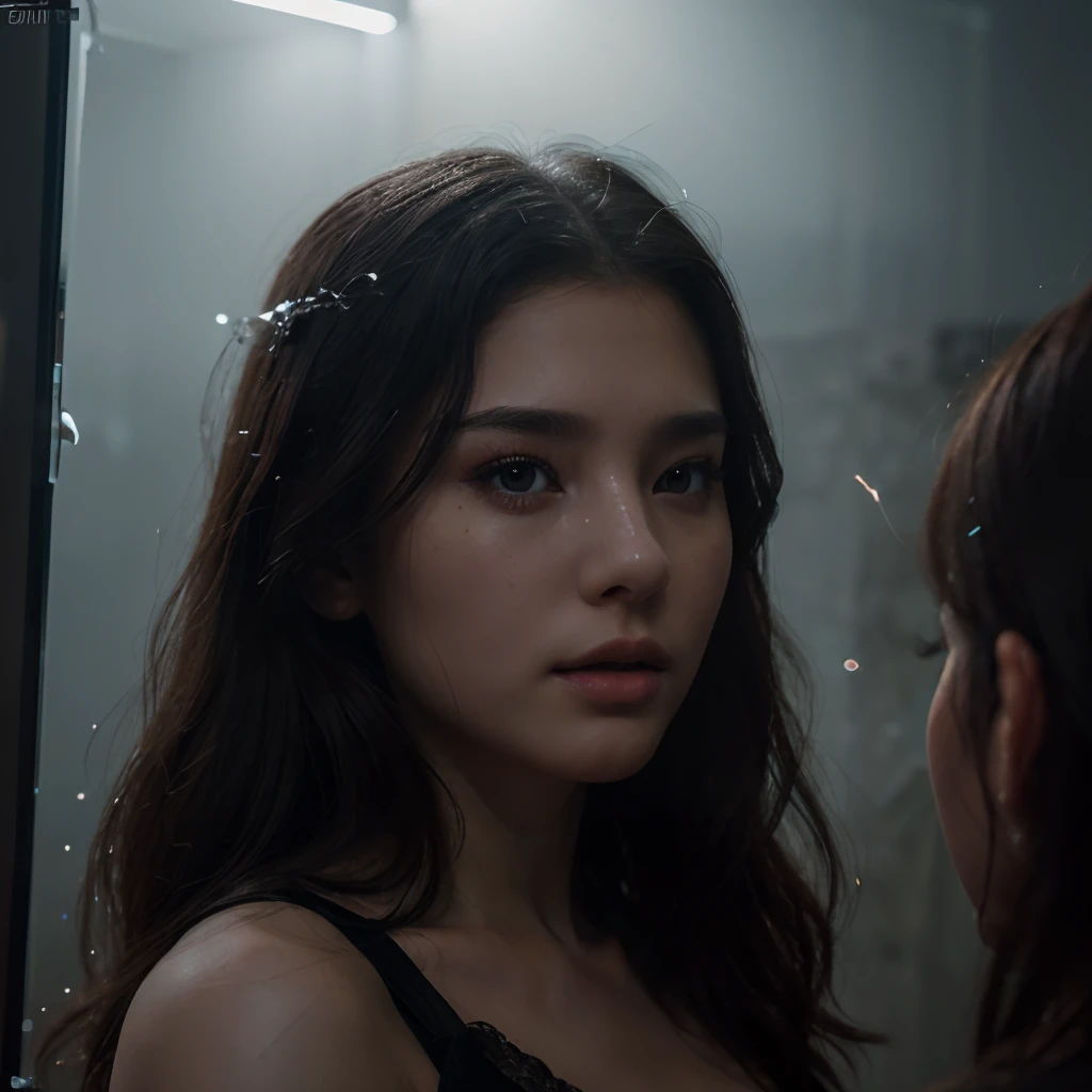 Erotic_face), 1girl, solo picture, kim tae-ri, (pretty young face (Russian)), dark (lace dress), (8k HD extremely realistic detailed face:1.5 (soft scene, very low lightning), detailed beautiful reflection pupils, masterpiece:1.3, ultra highres:1.2, dynamic lighting)