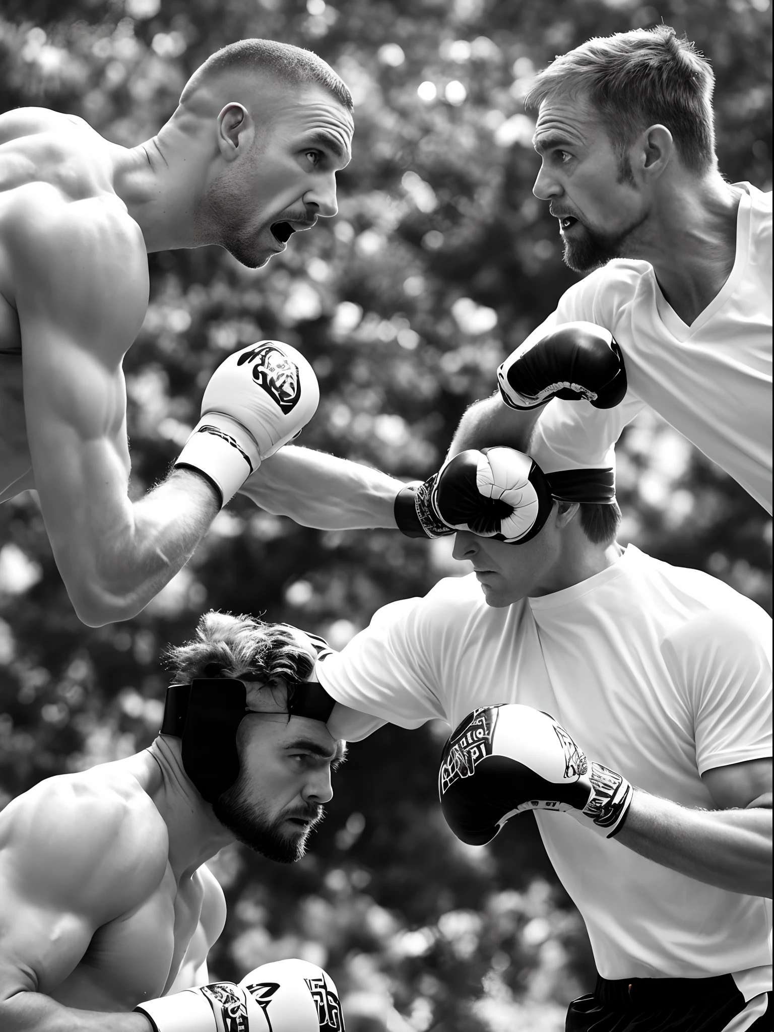 two white men, dingy, fierce, distinguished, fighting each other