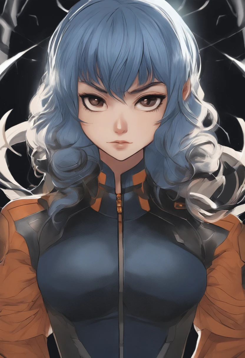 um close up de um garoto com cabelo azul e uma jaqueta preta, hinata hyuga, Knights Portrait of Zodiac Girl, high quality colored sketch, Portrait of a male anime hero, fanart requintada altamente detalhada, portrait anime space cadet boy, Ele tem cabelo preto com franja, inspirado em Yukihiko Yasuda, Estilo de arte Berserk, Marin Kitagawa Fanart, Colorido digitalmente