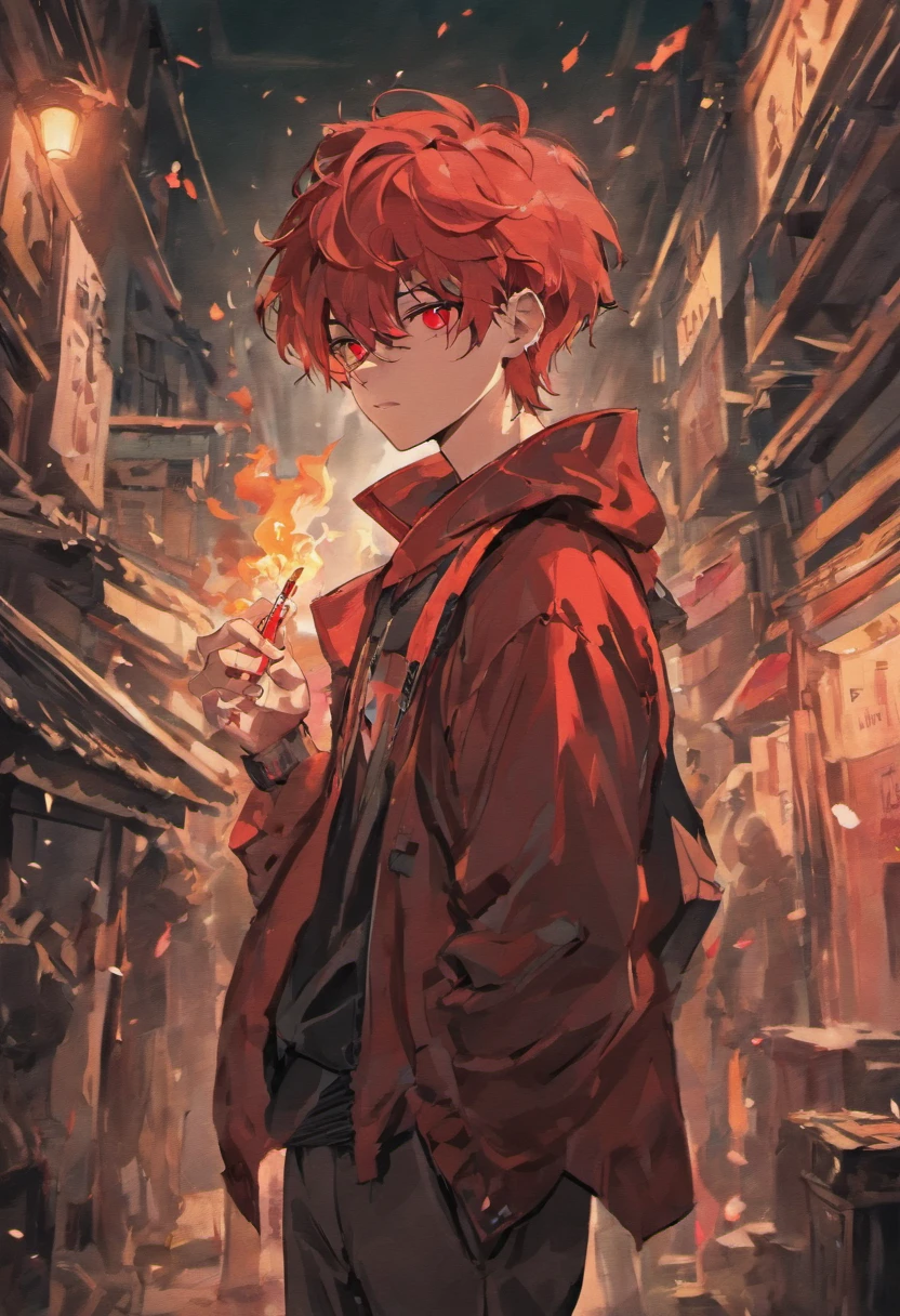 cool anime boy smoking cigarette