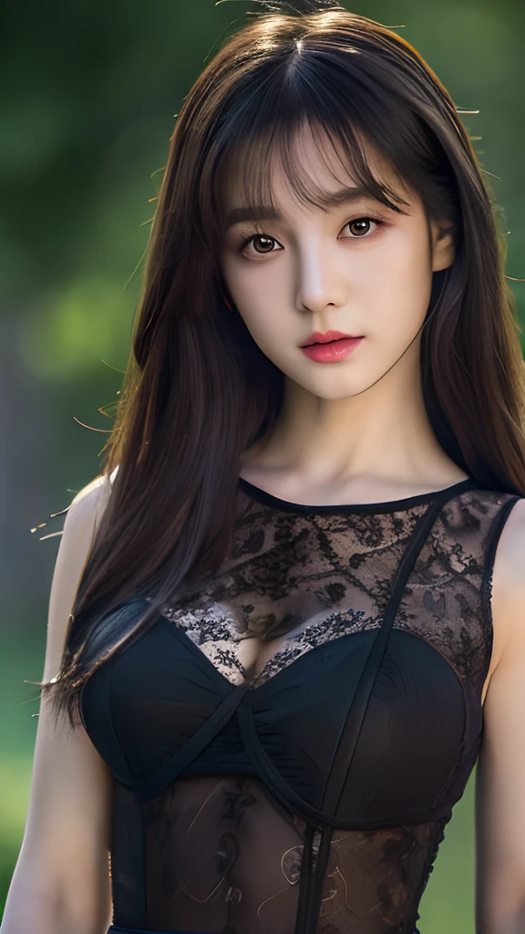 (Erotic_face), 1girl, full body picture, kim tae-ri, ((pretty korean young face)), chest (dark (lace dress)), (8k HD extremely realistic detailed face:1.5 (soft scene, very low lightning), detailed beautiful reflection pupils, masterpiece:1.3, ultra highres:1.2, dynamic lighting)