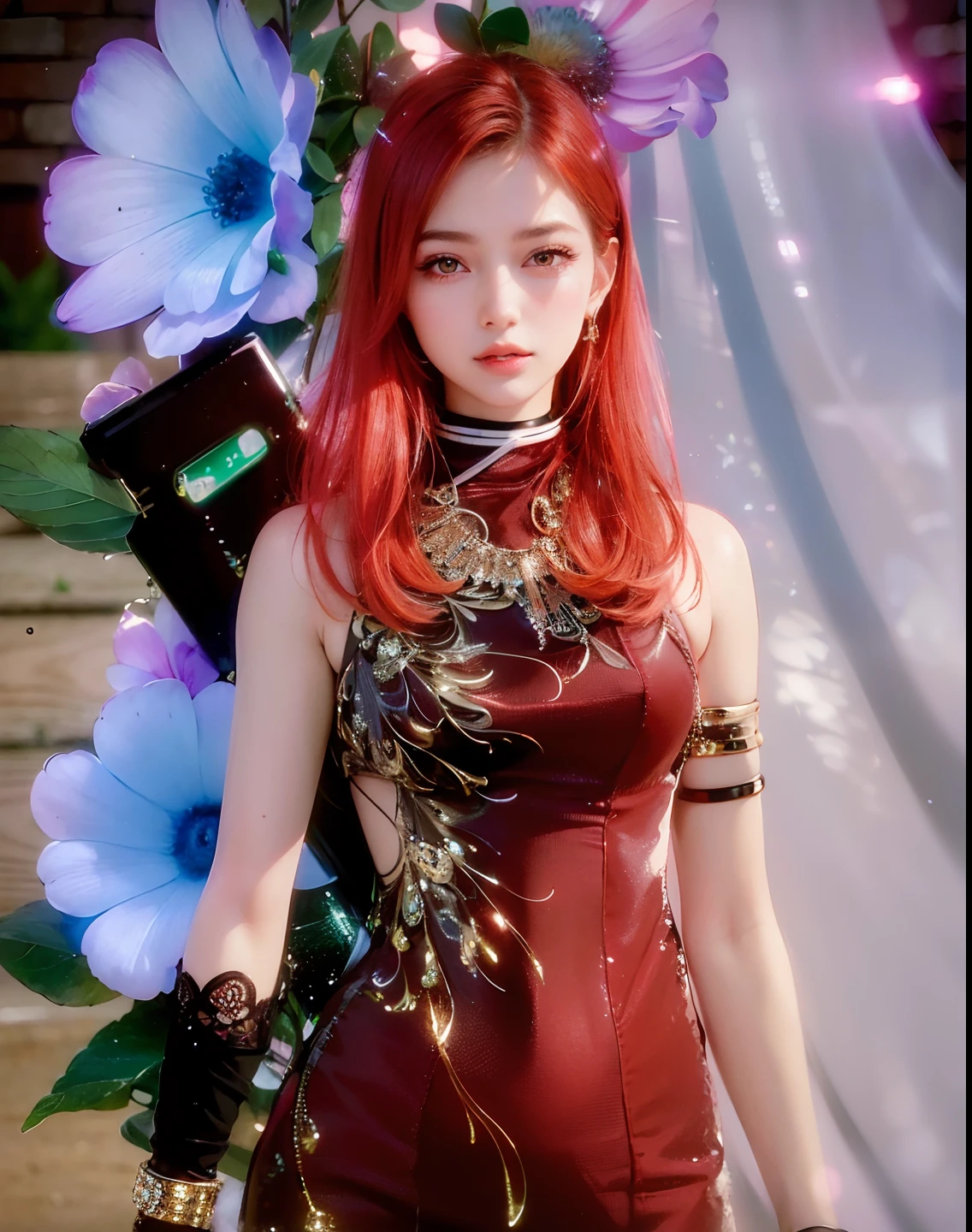 (8K, RAW photo, Photorealistic:1.25) ,( lipgloss, Lashes, gloss-face, glossy skin, Best Quality, ultra highres, Depth of field, chromatic aberration, caustics, Broad lighting, natural shading,) looking at the viewer with serene and divine happiness,