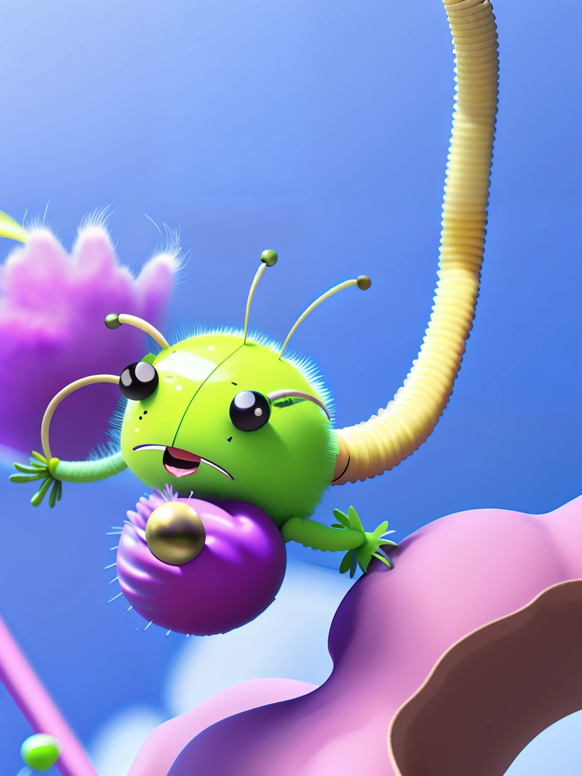 Caterpillar on a leash