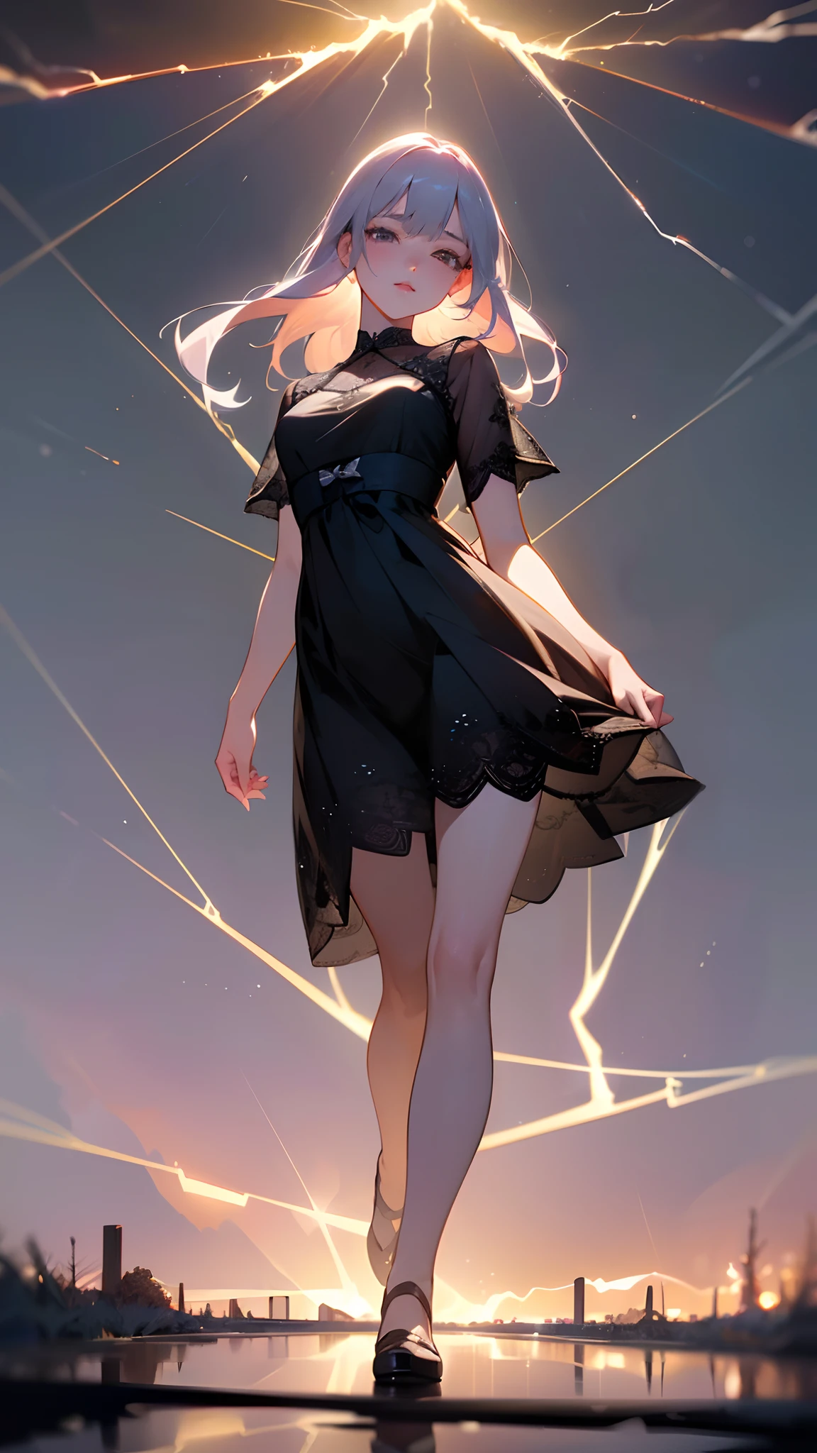 (Erotic_face), 1girl, full body picture, kim tae-ri, ((pretty korean young face)), open chest (dark (lace dress)), (8k HD extremely realistic detailed face:1.5 (soft scene, very low lightning), detailed beautiful reflection pupils, masterpiece:1.3, ultra highres:1.2, dynamic lighting) --auto
