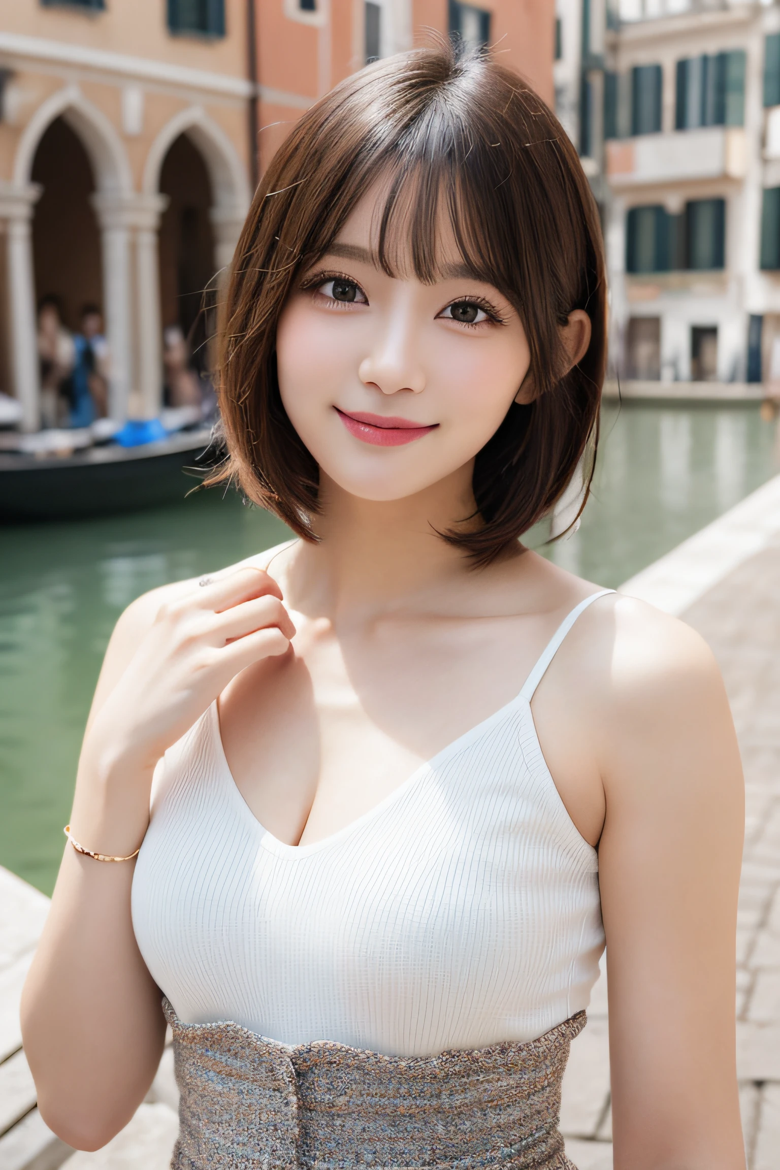 ((Best Quality, 8K, Masterpiece: 1.3)), 1girl, Slim Abs Beauty: 1.3, (Hairstyle Casual, Big Breasts: 1.2), Dress: 1.1, Super Fine Face, Delicate Eyes, Double Eyelids, Smile, Home