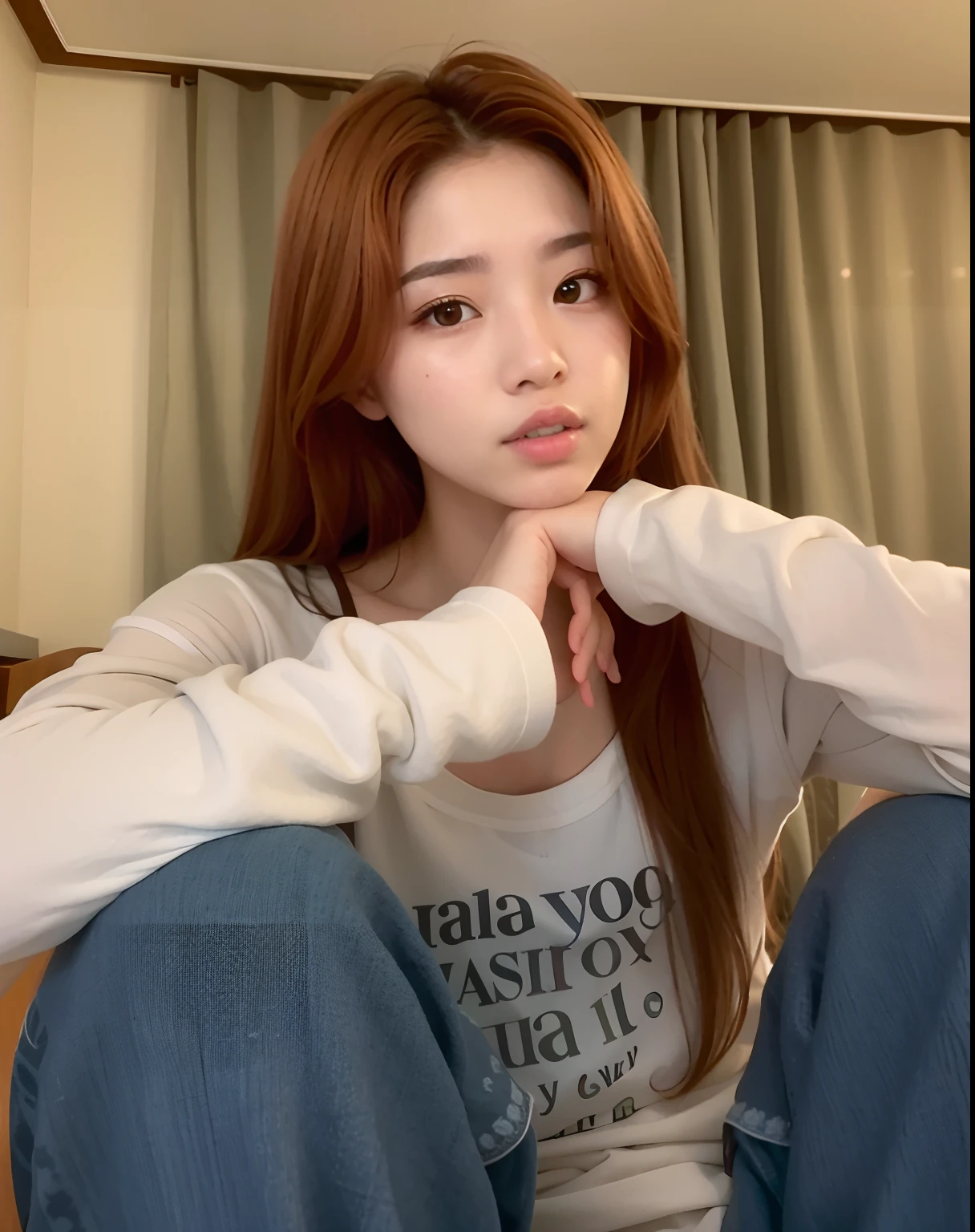 Mujer sentada en una cama con la mano sobre las rodillas, Hermosa joven coreana, Retrato de Jossi de Blackpink, Parque Roseanne de Blackpink, Chica coreana, Hermosa mujer surcoreana, Hermosa joven coreana, Heonhwa Choe, Jinyoung Shin, ulzzang, portrait of female Korean idol, Joven y adorable rostro coreano, Wan adorable cara coreana