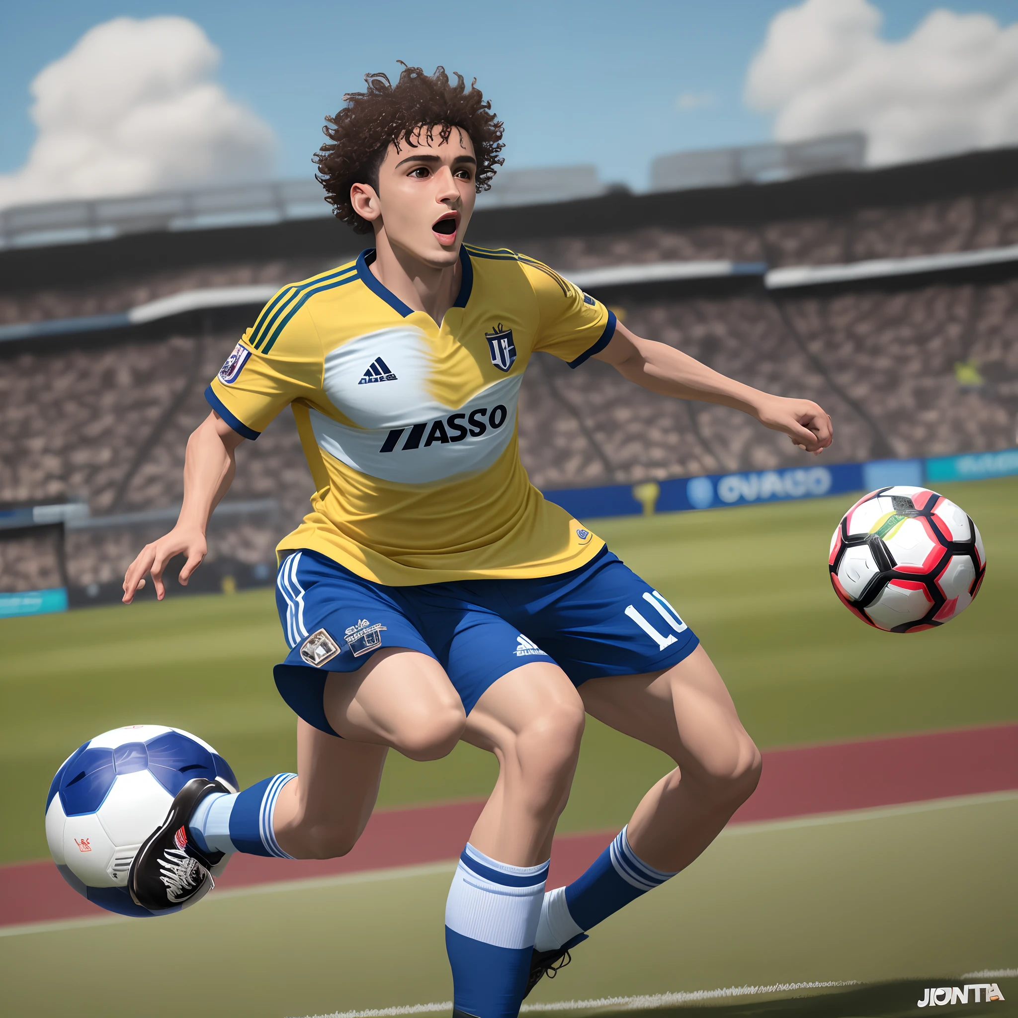 Caneta azul jogando bola no Vasco