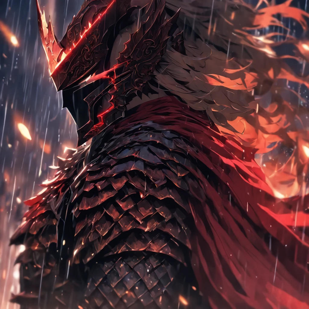 a close up of a person holding a sword in the rain, blood knight, fantasy knight, 8k high quality detailed art, badass anime 8 k, from arknights, evil knight, gothic knight, dark souls art style, arknights, fallen knight, knight armored in red, 4k fantasy art, epic fantasy digital art style, 8k fantasy art