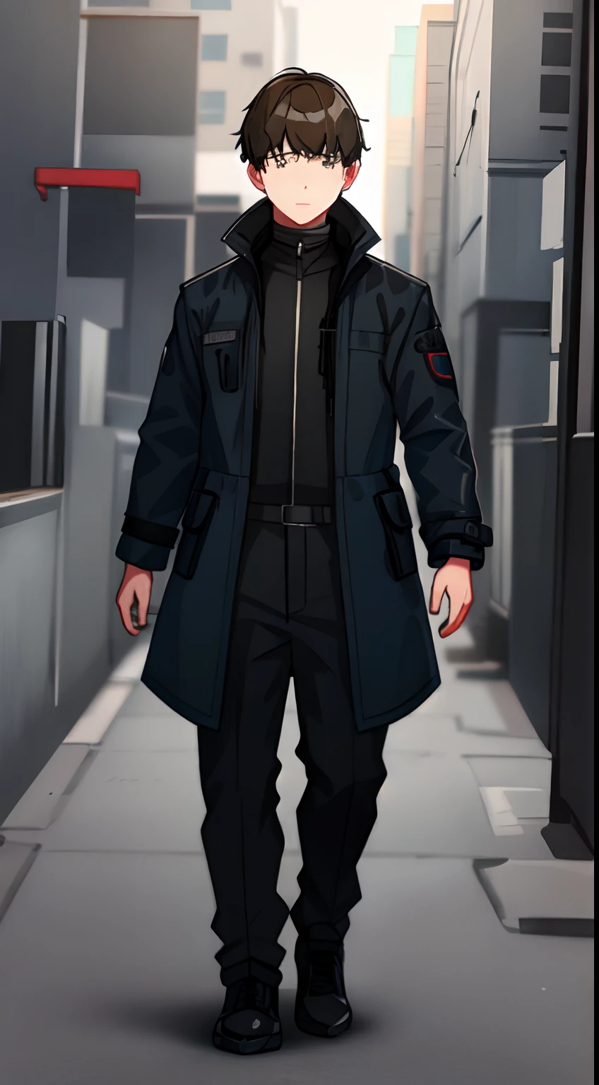 Boy wearing techwear clothing and accessories