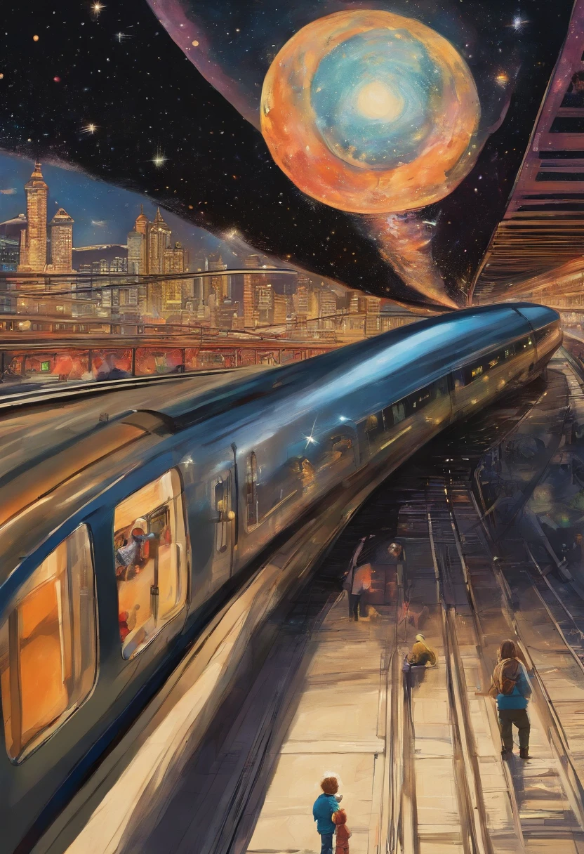 A teoria do Big Bang, Drawing with a child on top of a bullet train