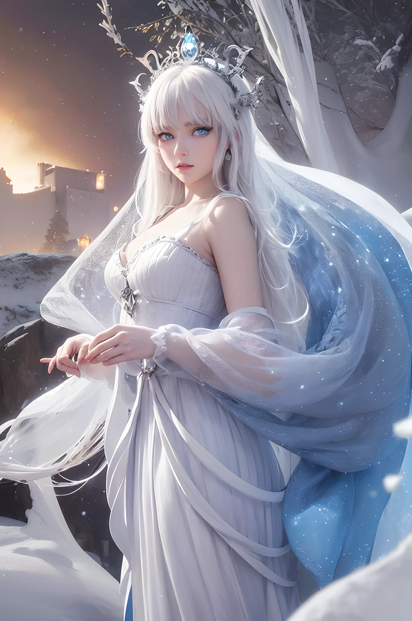 (Face of the Goddess: 1.5), (Bright shining blue eyes:1.5), tmasterpiece, higly detailed