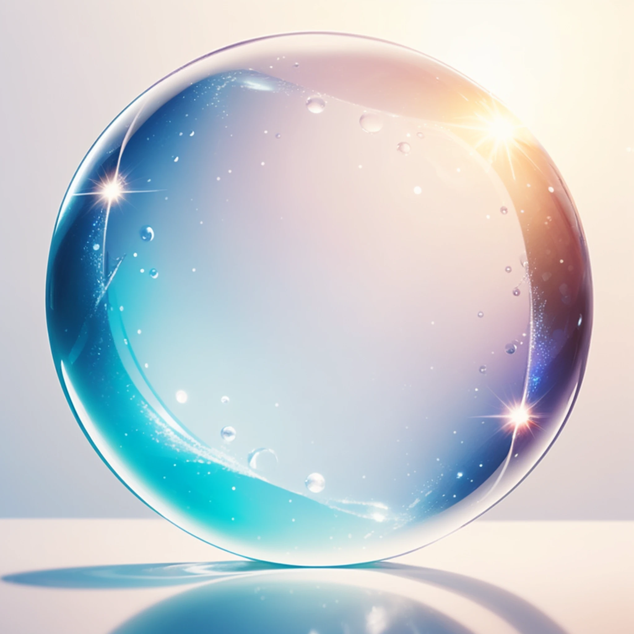 Close-up of glass ball with water and stars, water bubbles, glass sphere, Soap Bubble, Glass Ball, Glossy sphere, Translucent sphere, Water particles in the front, Bubble background, Bubble, Crystal ball, condensation droplet render, Glossy Surfaces, Glowing sphere, soap bubble mind, Magic Bubble Barrier, water particles, ethereal bubbles, water bubbles