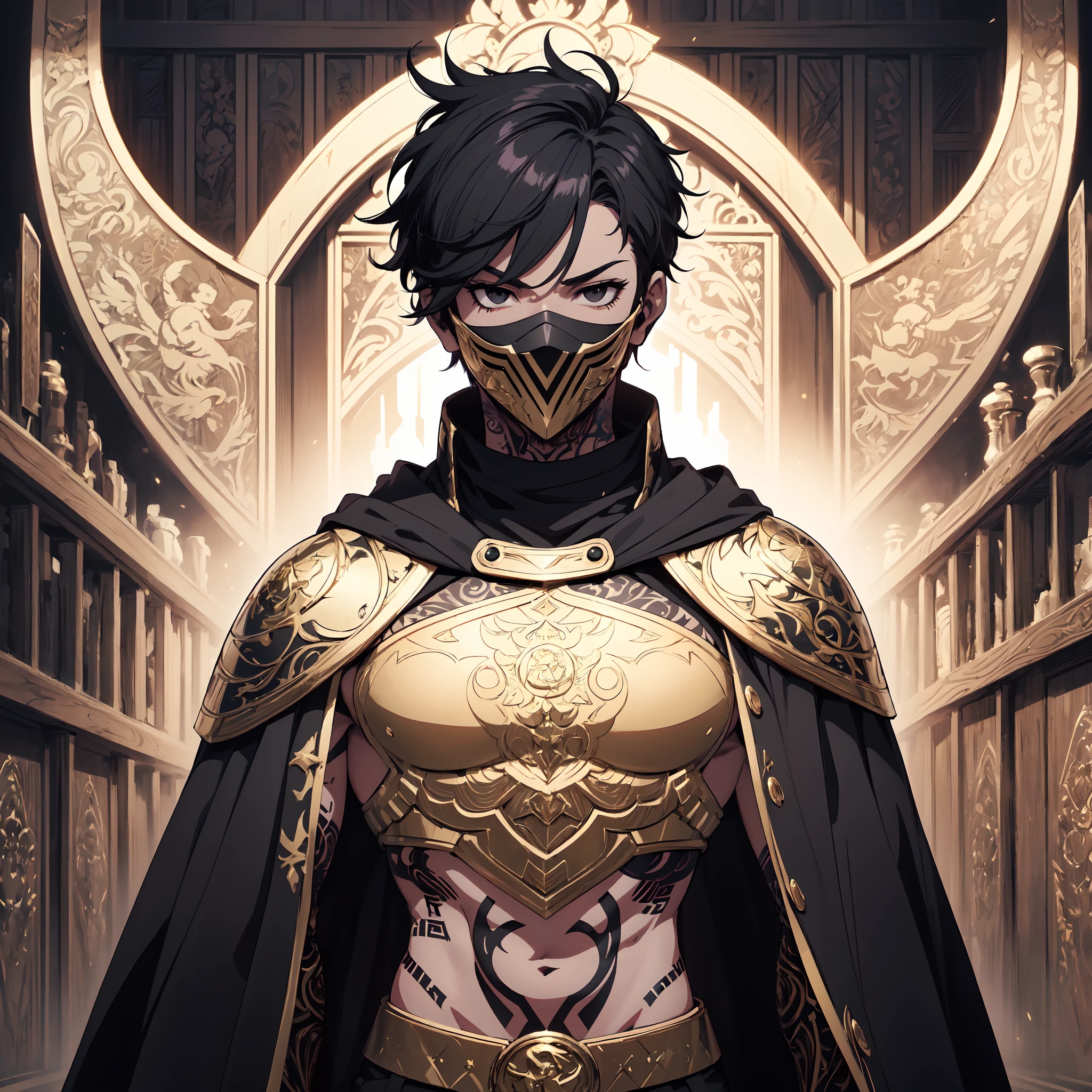 128K Ultra High Definition,
128K Ultra High Quality,
128K Ultra High Resolution,
Best Definition,
Best Quality,
Best Resolution,
Perfectly Detailed,
Perfectly Designed,
Extremely Detailed,
Extremely Designed,
Hyper Detailed,
Hyper Definition,
Hyper Quality,
Hyper Resolution,
Masterpiece,
(((Anime))),
Body Shot,
(((Boy))),
Handsome,
Muscular Body,
(((Black Short Hair))),
(((Black Eyes))),
(((Hyper Detailed & Perfectly Designed With Ultra High Quality Gold Engravings & Jeweled Tattooed Ninja Armor With Mask & Cape))),
(((Inside Of Medieval Royal Palace Background Scenery))),