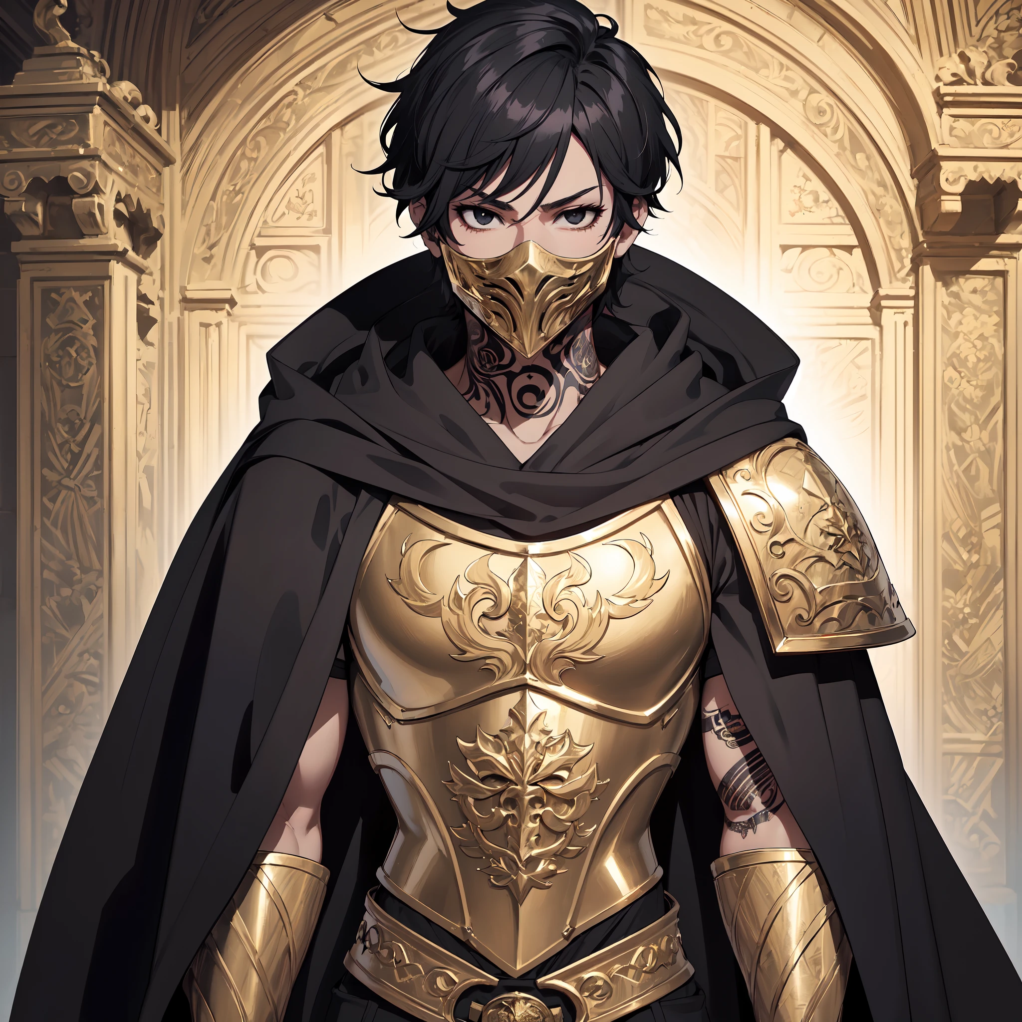 128K Ultra High Definition,
128K Ultra High Quality,
128K Ultra High Resolution,
Best Definition,
Best Quality,
Best Resolution,
Perfectly Detailed,
Perfectly Designed,
Extremely Detailed,
Extremely Designed,
Hyper Detailed,
Hyper Definition,
Hyper Quality,
Hyper Resolution,
Masterpiece,
(((Anime))),
Body Shot,
(((Boy))),
Handsome,
Muscular Body,
(((Black Short Hair))),
(((Black Eyes))),
(((Hyper Detailed & Perfectly Designed With Ultra High Quality Gold Engravings & Jeweled Tattooed Ninja Armor With Mask & Cape))),
(((Inside Of Medieval Royal Palace Background Scenery))),