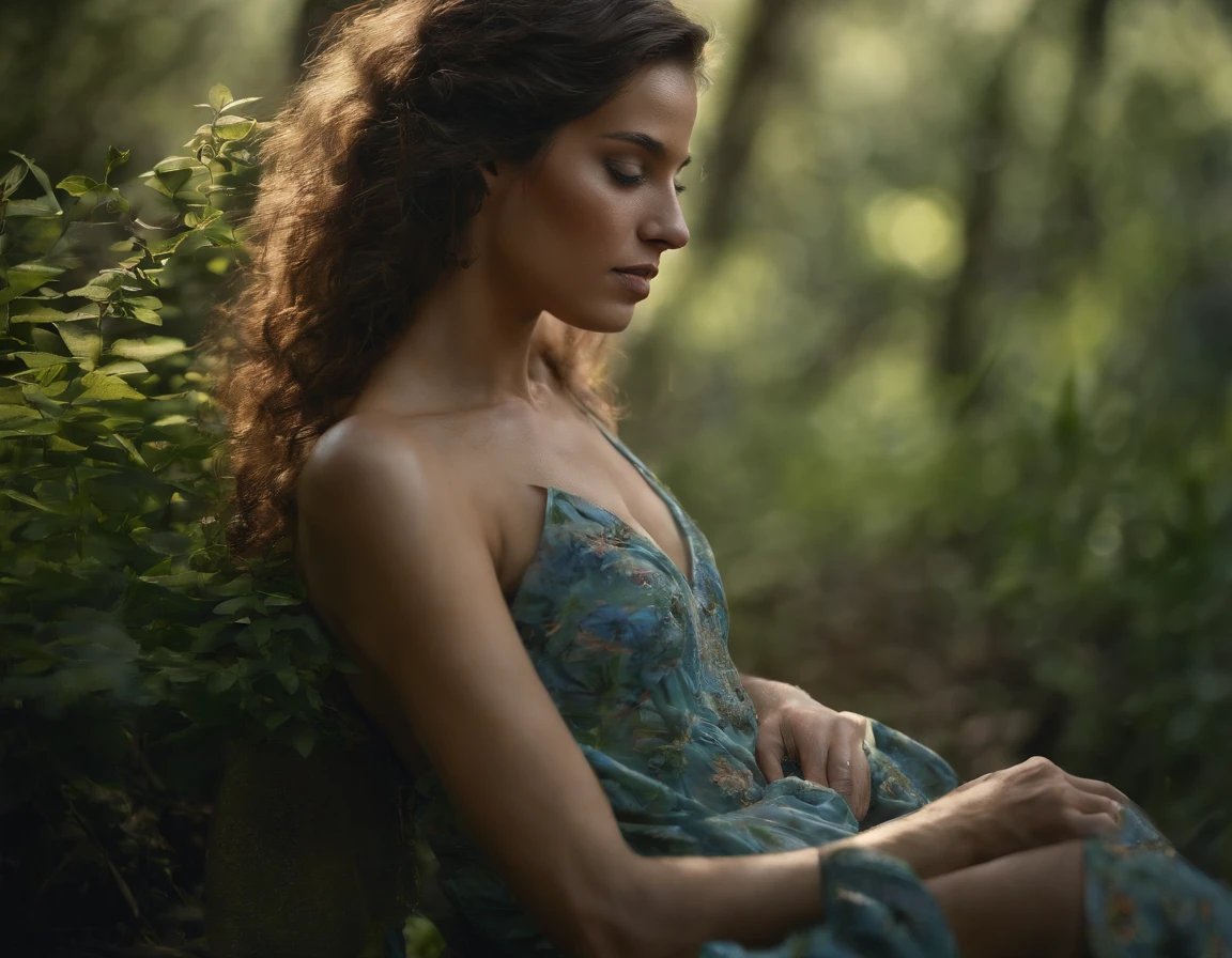 menina feliz, Centrado, looking at the camera, Approaching perfection, Dynamic, (tons de azul e ((verde floresta 1.5)))), altamente detalhado, pintura digital, Art Station, arte conceitual, liso, foco nítido, illustration, arte de Carne Griffiths e Wadim Kashin, Rosto detalhado, 4k