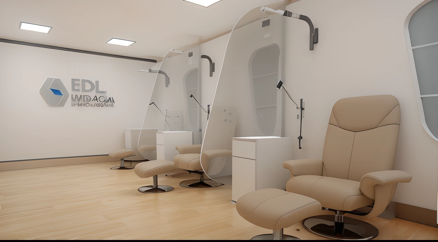 There are several chairs in a row in a room, incubadora medpods, humanos dormindo em vagens de cura, vagens de cura, Sterile minimalist room, cryogenic pods, Containment capsule, 3d renderizado, 3 d renderizado, alternate angle, render corona, photographic render, Fotografia da sala 3D iOS, 3 d product render, Model rendered 3D scenographic lighting
