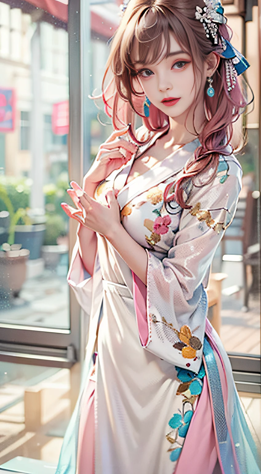 （Very high resolution at 32K, high detailing, highly accurate, masutepiece,a beauty girl１a person,Lori：1.3）,Photography ,realisitic,shinny skin,Beautiful skin,fine-grained white skin,Detailed face,Detailed eyes、Very beautiful eyes with azure eyes,Detailed lips、Very beautiful face,Very well-formed face、Lifelike face,shiny beautiful lips,Beautiful eyebrows,Best Natural Makeup,Japan idle,韓国アイドル,I can't take my eyes off very beautiful１６Year old girl,Very beautiful girl,well-shaped breasts、A pink-haired,Medieval European Party Dresses,Japan１６Old Beautiful Girl