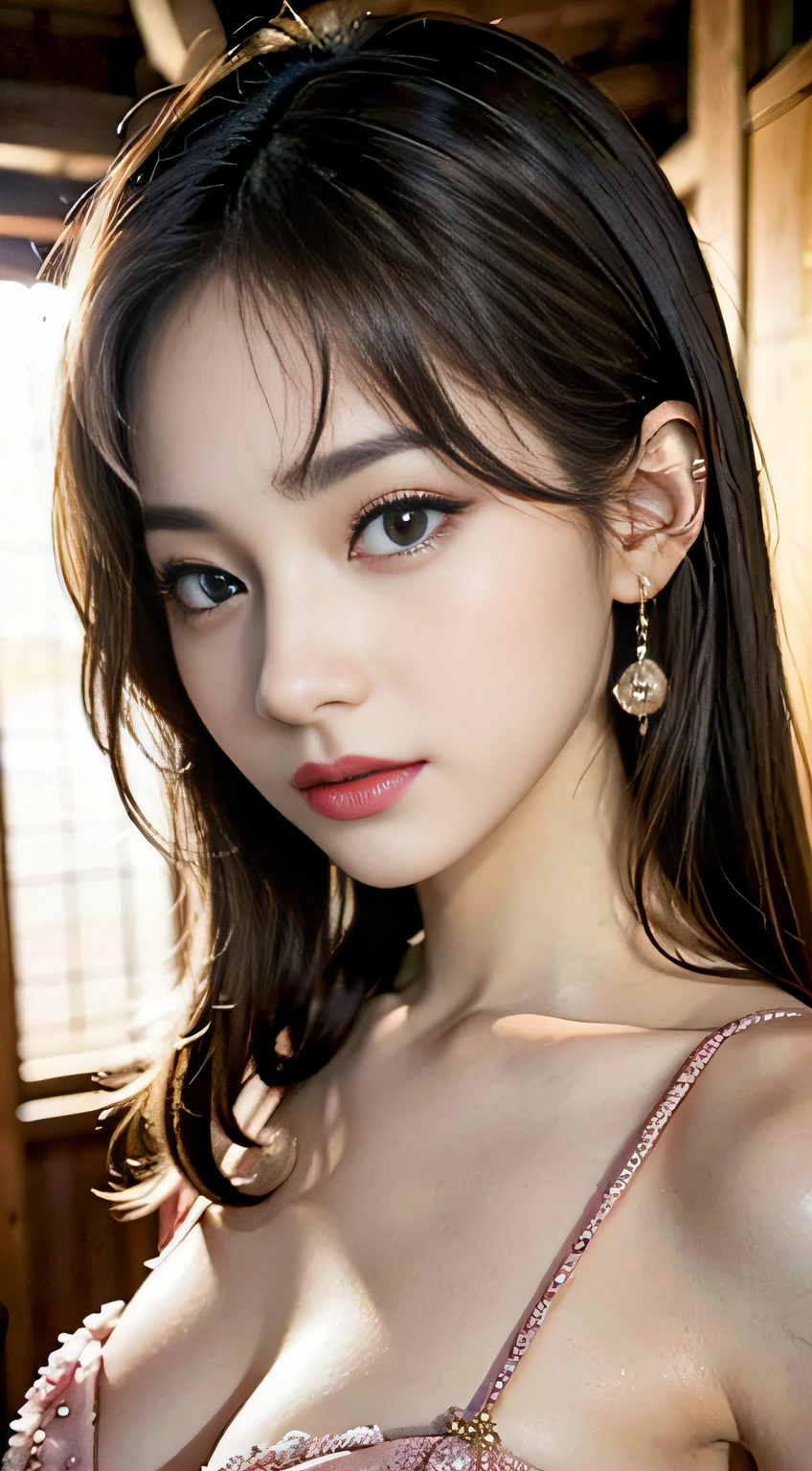 (Very high resolution at 32K, high detailing, highly accurate, masutepiece,a beauty girl1a person,Lori:1.3),Photography ,realisitic,shinny skin,Beautiful skin,fine-grained white skin,Detailed face,Detailed eyes、Very beautiful eyes with azure eyes,Detailed lips、Very beautiful face,Very well-formed face、Lifelike face,shiny beautiful lips,Beautiful eyebrows,Best Natural Makeup,Japan idle,韓国アイドル,I can't take my eyes off very beautiful16Year old girl,Very beautiful girl,well-shaped breasts、A pink-haired,Medieval European Party Dresses,Japan16Old Beautiful Girl