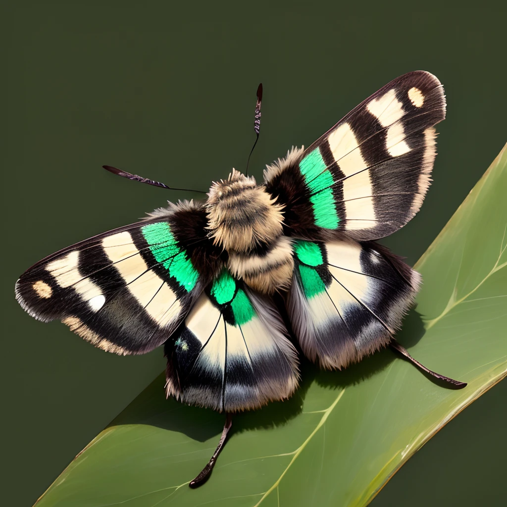 Fluffy moth with scary background