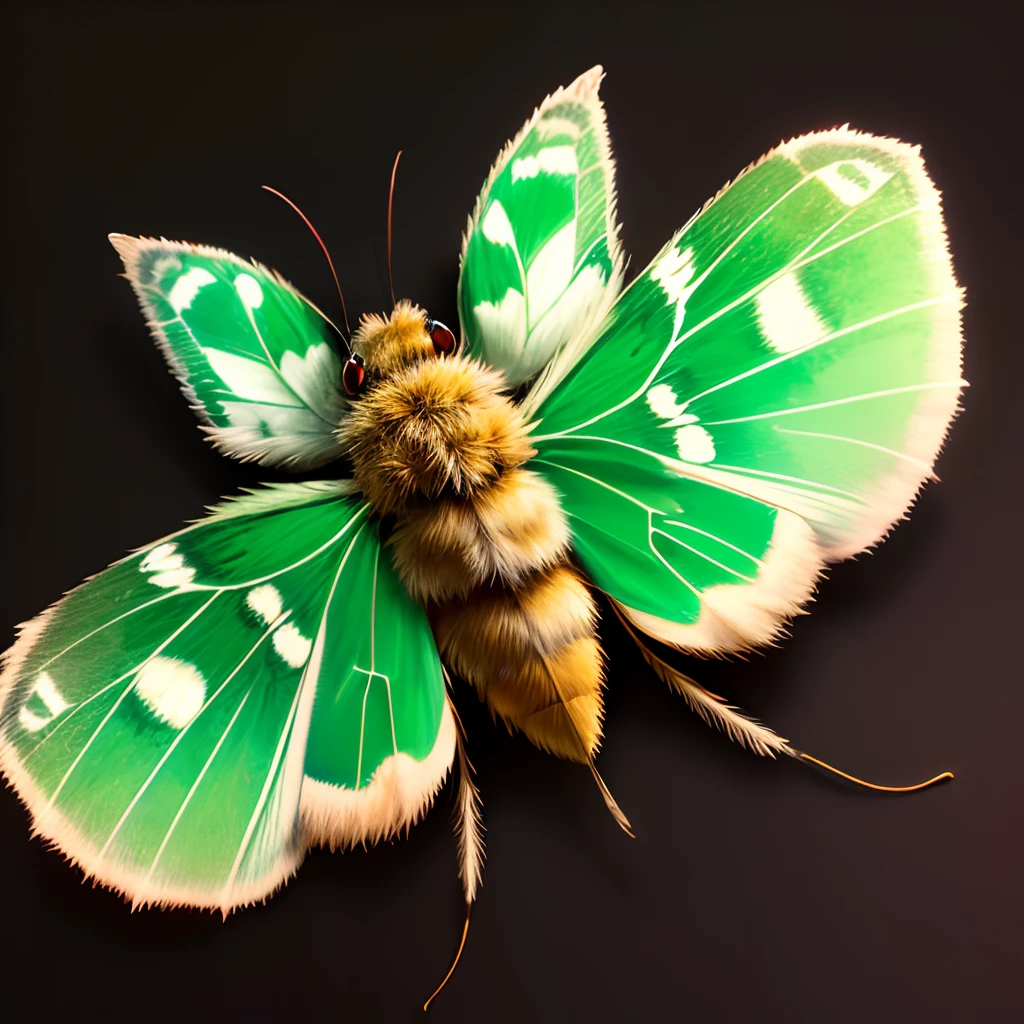Fluffy moth with scary background