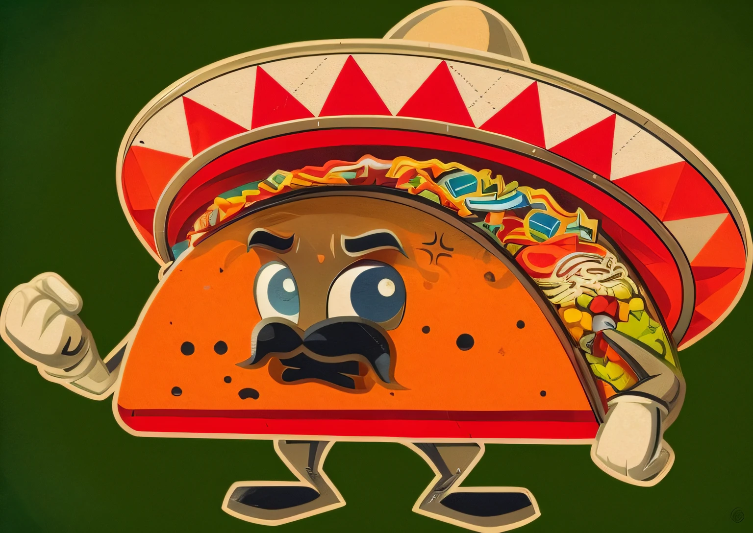 Cartoon Mexican Tacos Character with Mustache and Mustache, mexicain, Moutache mexicaine, Porter le chapeau, taco, Tacos, Condorito, 2995599206, chapeau, Alex Yanes, Illustration HD, 188216907, Guerrier mexicain, 1930897407