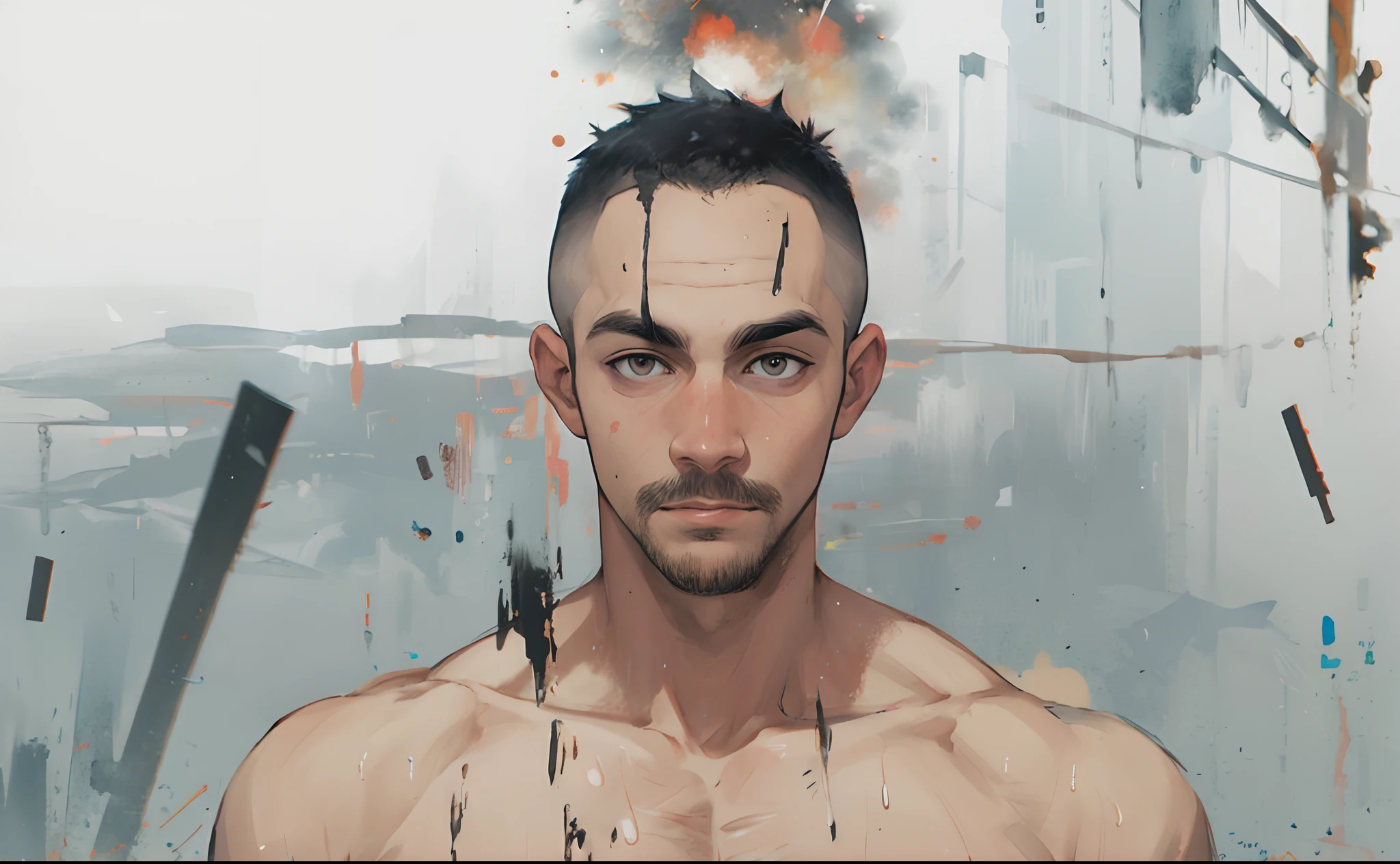 abstract background, 1boy, pose,dynamite,