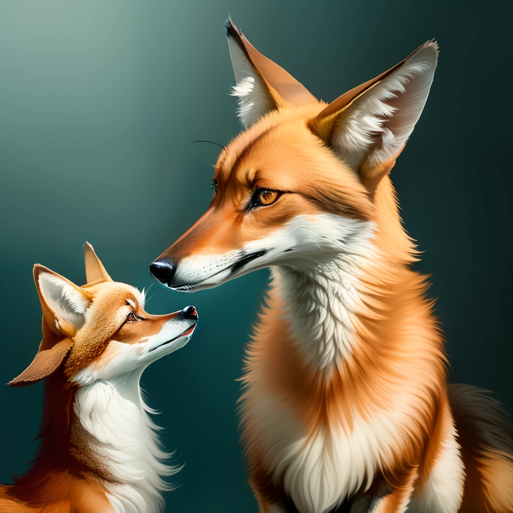 Maned wolf and a moth