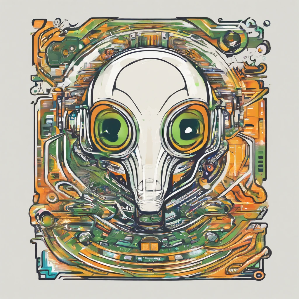 High-quality sticker for t-shirts, extraterrestre vert Happy qui dance, Alien for a set of official artwork from PSY TRANCE, Art extraterrestre, Chaos de transe, Dieu extraterrestre, , Couleurs extraterrestres,Yeux extraterrestres