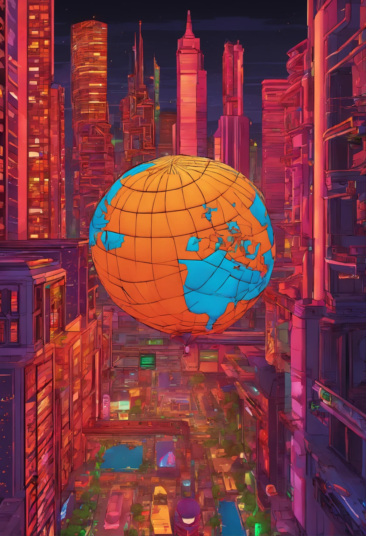 A picture of a hot air baloon whose baloon is a the (map of Earth: best detailed, masterpiece, ultra detailed: 1.5), it flies at dawn, over rolling grass hills, high details, best quality, 16k, [ultra detailed], masterpiece, best quality, (ultra detailed), full body, ultra wide shot, photorealism 3d rendering,