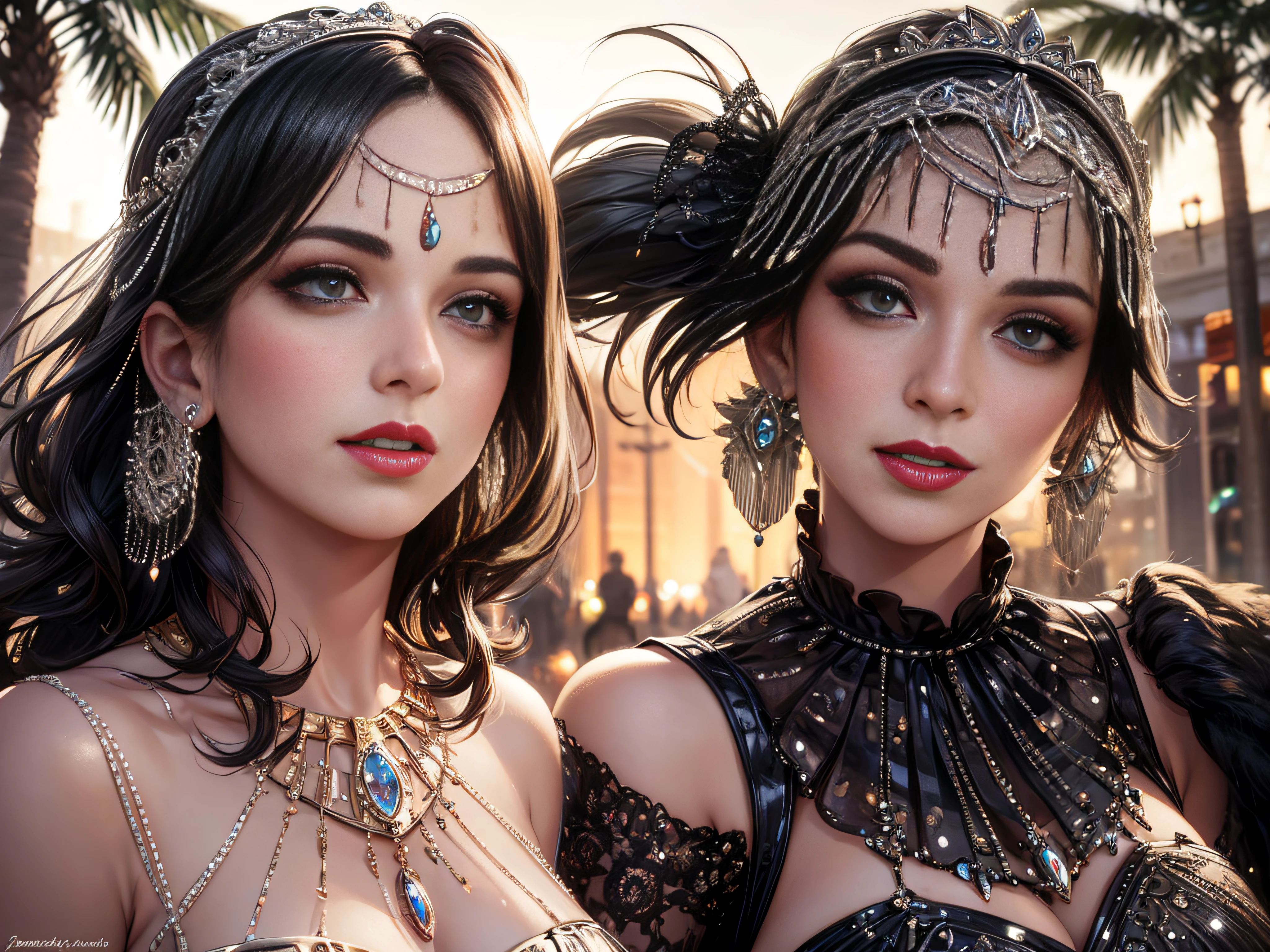 (best quality,4k,8k,highres,masterpiece:1.2),ultra-detailed,(realistic,photorealistic,photo-realistic:1.37),1920s,flapper girl,large breast,standing,1920's Ford 4 door car,vibrant colors,soft lighting,roaring twenties fashion,detailed facial features,long curly hair,glistening eyes,red lipstick,feathered headband,bejeweled necklace and earrings,sequined dress,embellished with fringe and beads,smoky atmosphere,strong contrast,retro style,classic black and white,twin headlights shining,chrome details reflecting,gleaming vintage finish,ornate grille,exquisite craftsmanship,vintage scenery,city backdrop,palm trees lining the streets,moonlit night,sparkling stars,joyous expression,confident stance,nostalgic ambiance,glamorous aura.