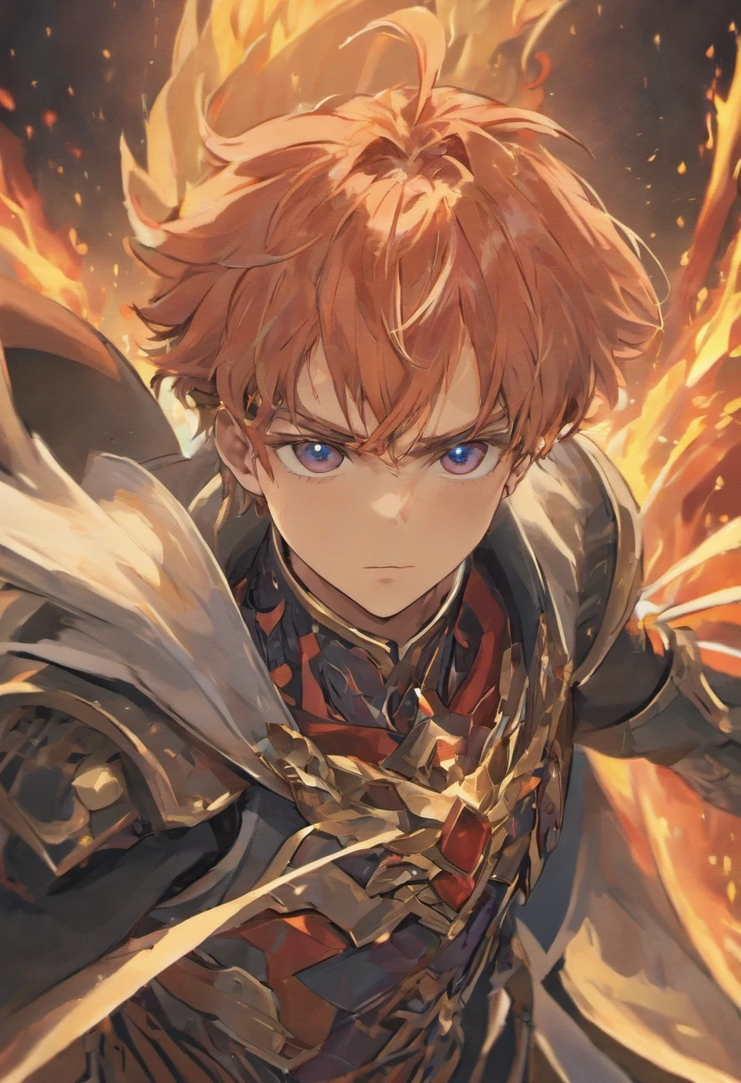 (best quality,highres:1.2), Homme de face, detailed face and expression, striking eyes, well-groomed facial hair, beautiful costume and armors, intricate details, vibrant colors, realistic lighting, powerful stance, high-level craftsmanship, professional portrait style