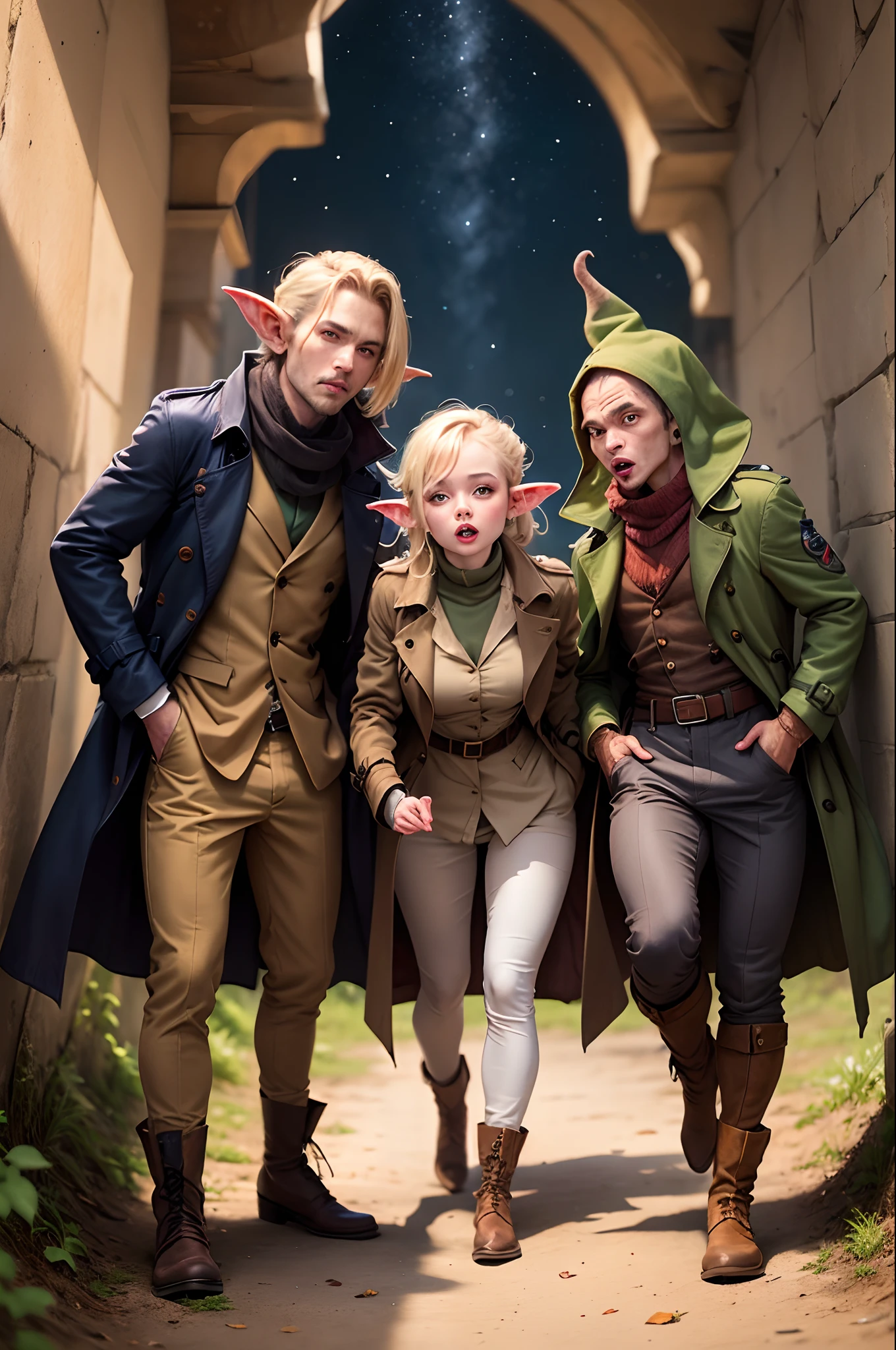 Three goblin in a trench coat