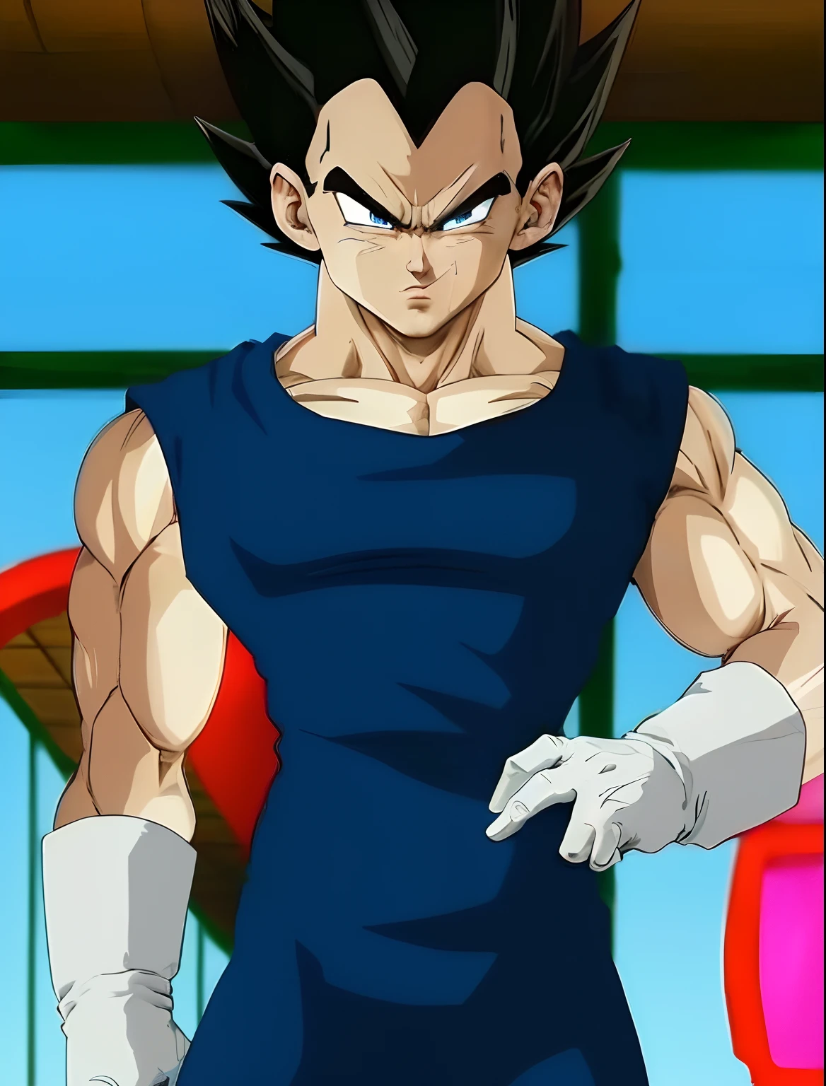 Hyperrealistic version of Vegeta, hyperdetailed, hyperrealistic