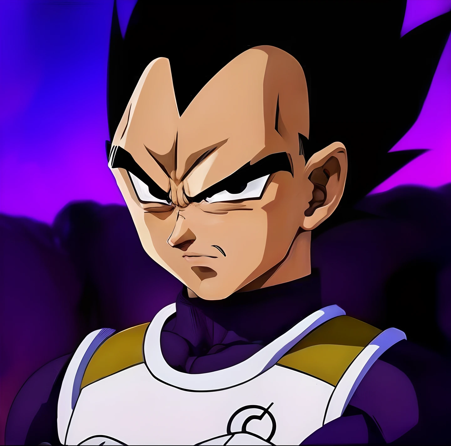 Hyperrealistic version of Vegeta, hyperdetailed, hyperrealistic