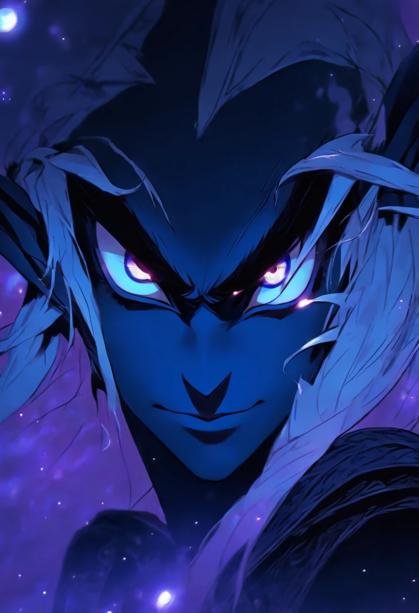 (Drow elf male) A drow elf looking shocked, Blindfold over eyes, floating eyeball over head, magical, gothic clothing, black and white style, manga style, long black hair, pointed ears, cultish, floating eyes, moon imagery, moon, moon engravings