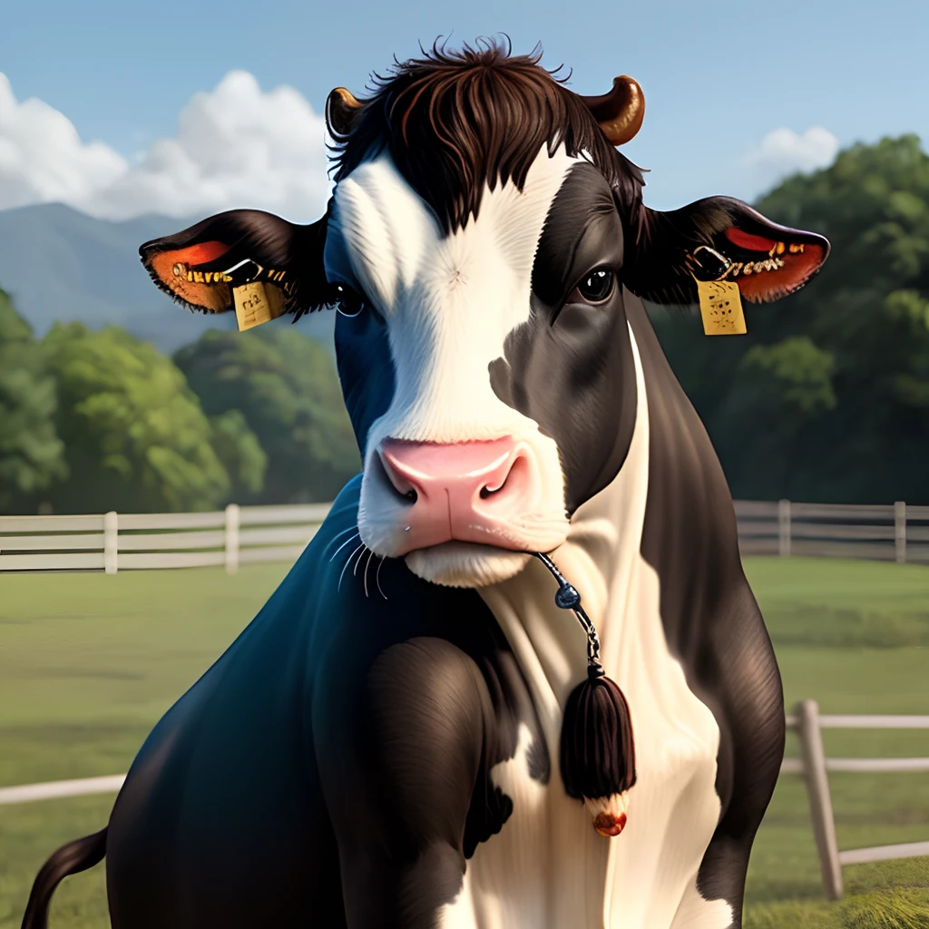 realistic looking creature Cow + cat