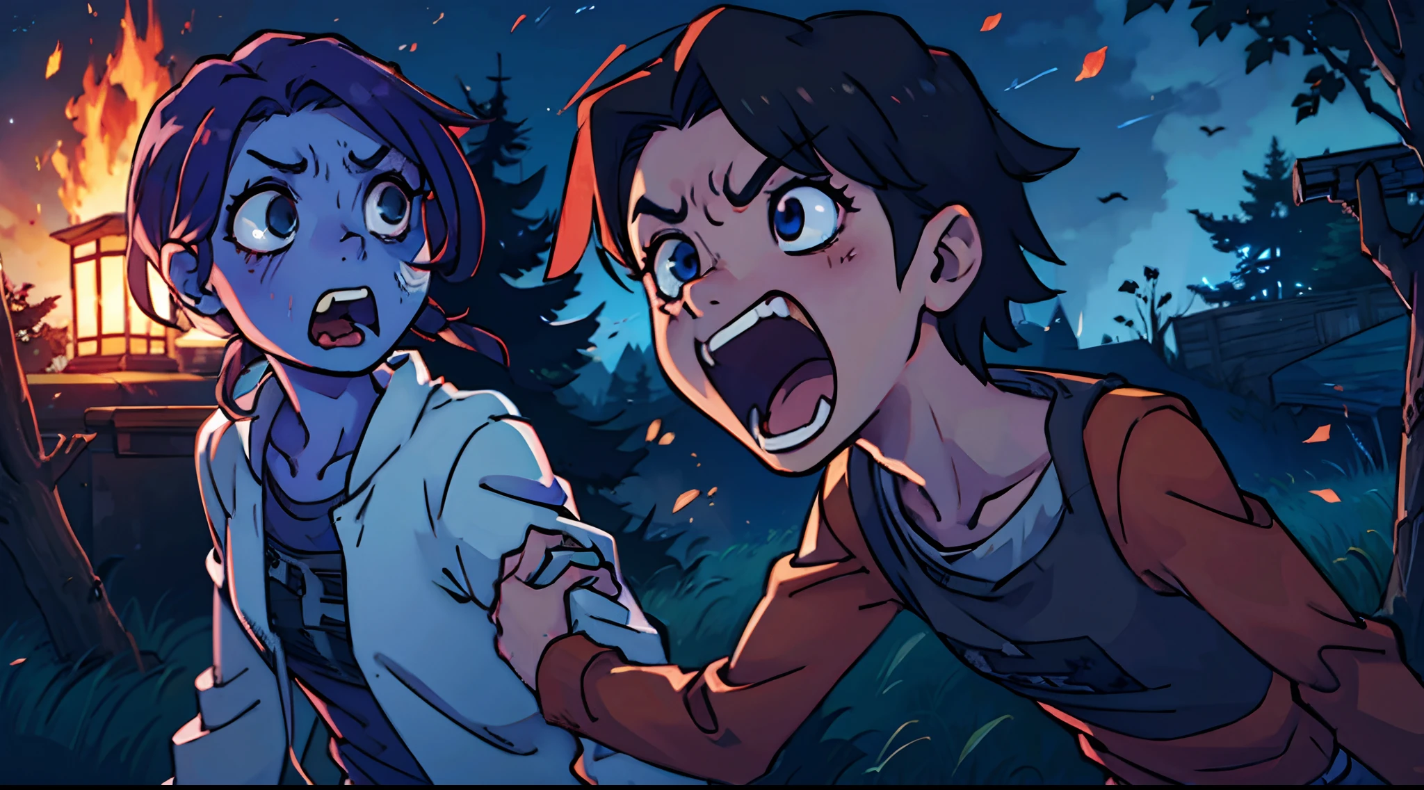 zombie screaming anime