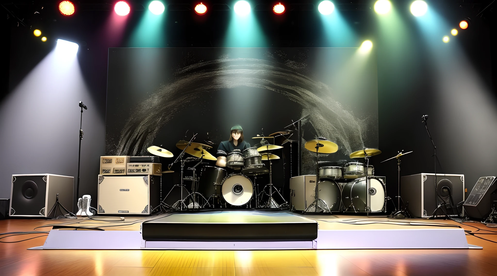 Illuminated、black walls、simple