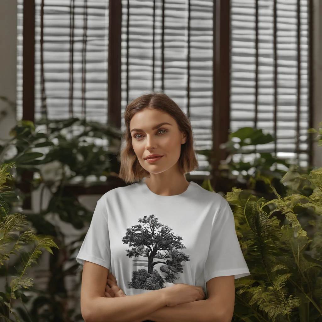 a woman wearing a t - shirt mock mock mock mock mock mock mock mock mock mock mock mock mock mock, design only, graphic tees, designed for cozy aesthetics!, t shirt design, t-shirt design, t - shirt design, tshirt design, silk screen t-shirt design 4k, shirt design, custom design, realistic clothing, clothing design, graphic print
