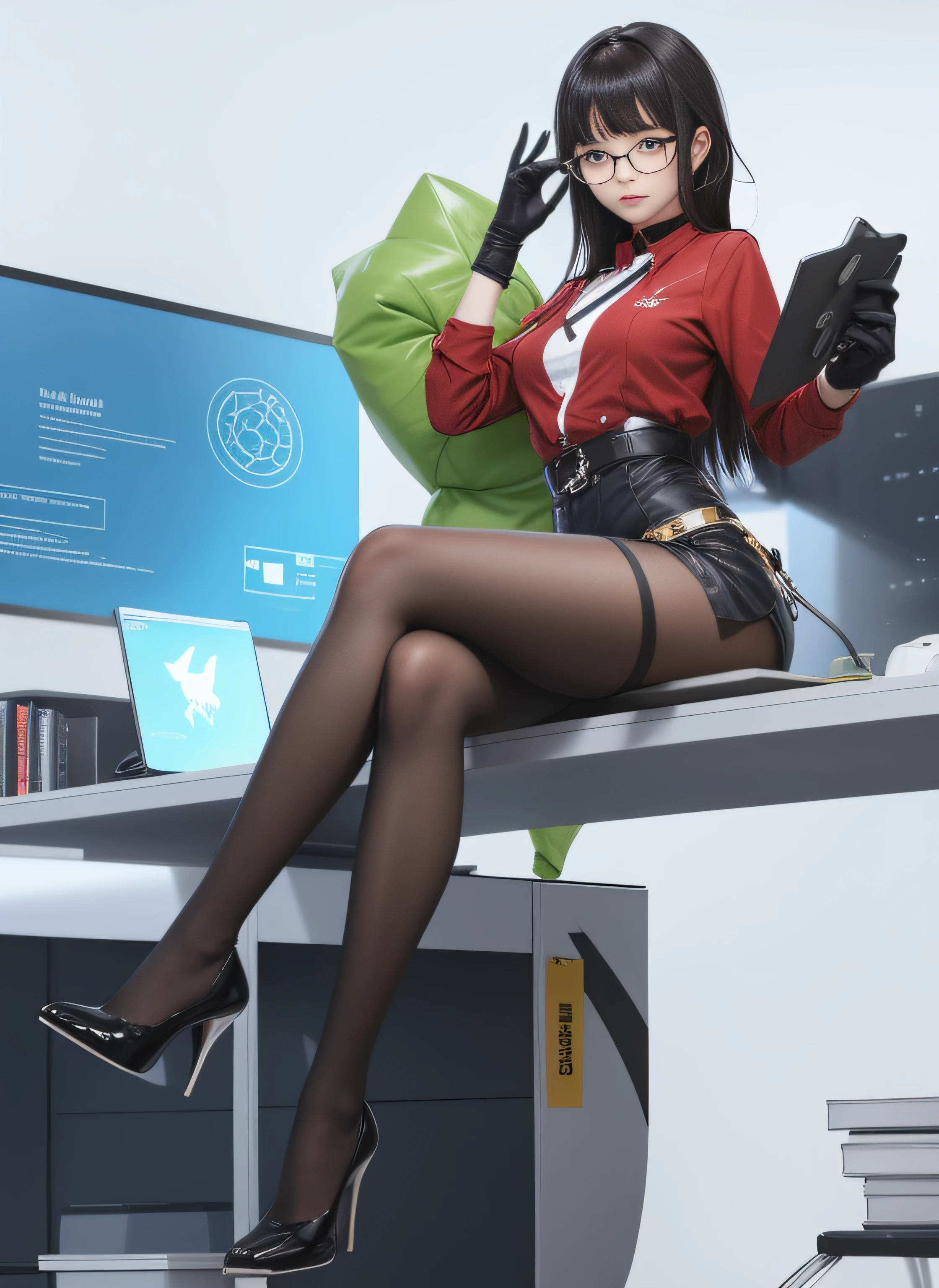 menina anime sentada em uma mesa com um computador e uma planta, detalhes finos. meninas da linha de frente, de meninas da linha de frente, Anya, Spy X Family, Meninas da linha de frente cg, meninas estilo linha de frente, Estilo de pista Azur, pixiv 3dcg |, na empresa pixiv, (SFW) seguro para o trabalho, arte cg anime suave, cushart krenz arte chave feminina