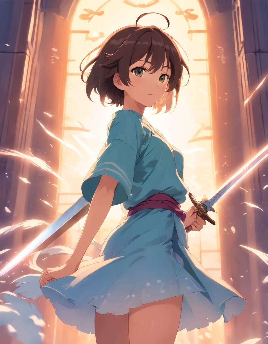 She is so beautiful, so beautiful, her fluffy, soft and delicate breasts hang very large from a very beautiful body, her feminine arms and her delicate hands caress the edge of her sword.