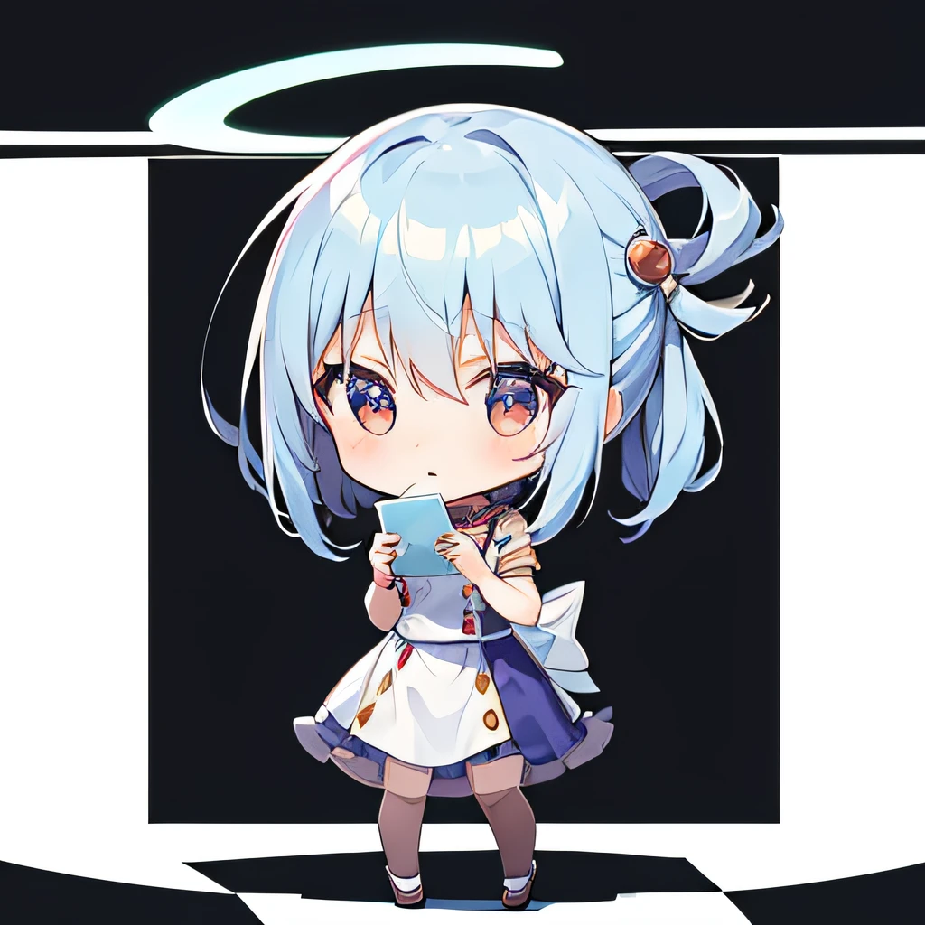 (masutepiece, Best Quality:1), 1girl in, Solo, Chibi, White background
