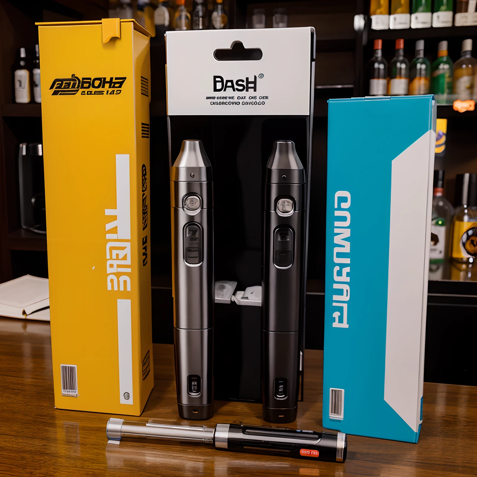Ultra detailed disposable vape that says dash bar