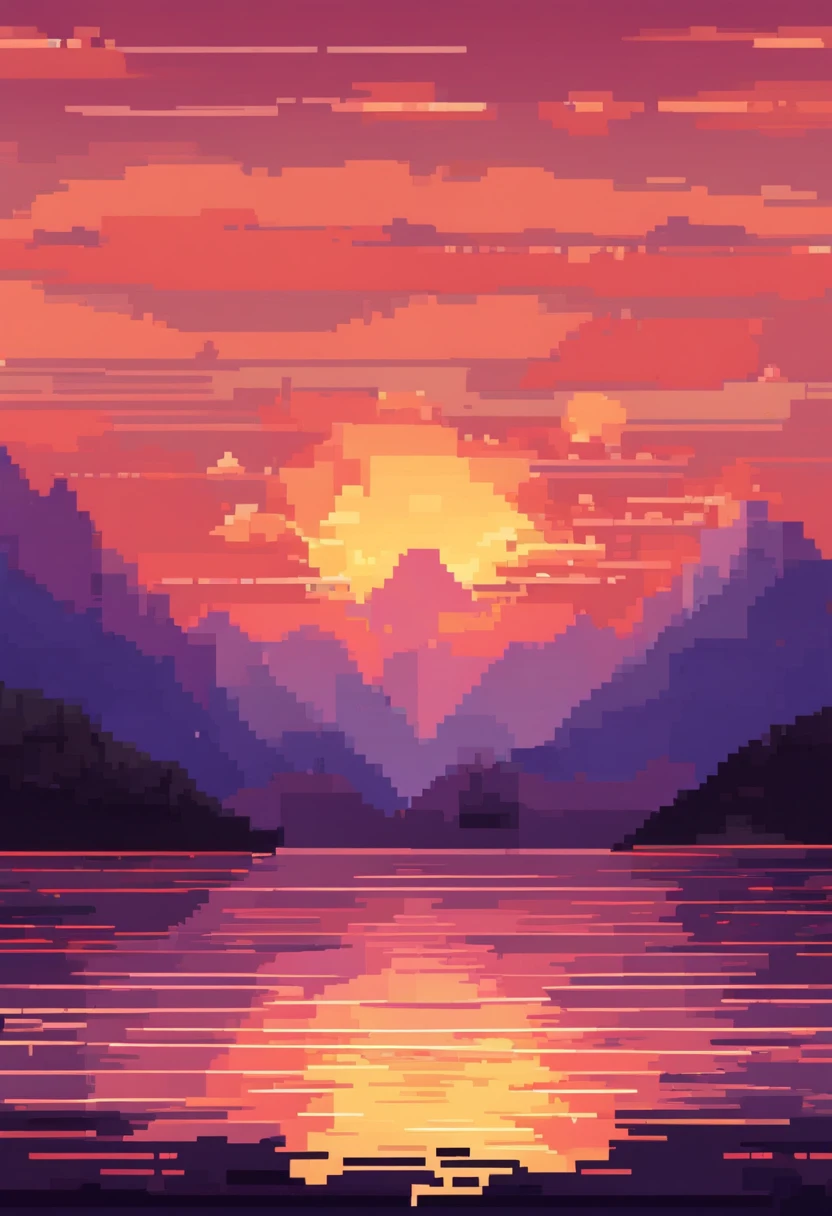 Sunset between mountains