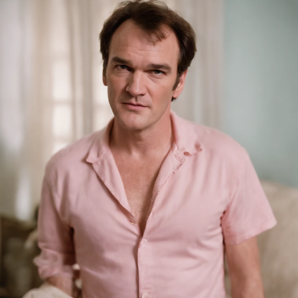 "Quentin Tarantino in pink underwear in Hollywood."