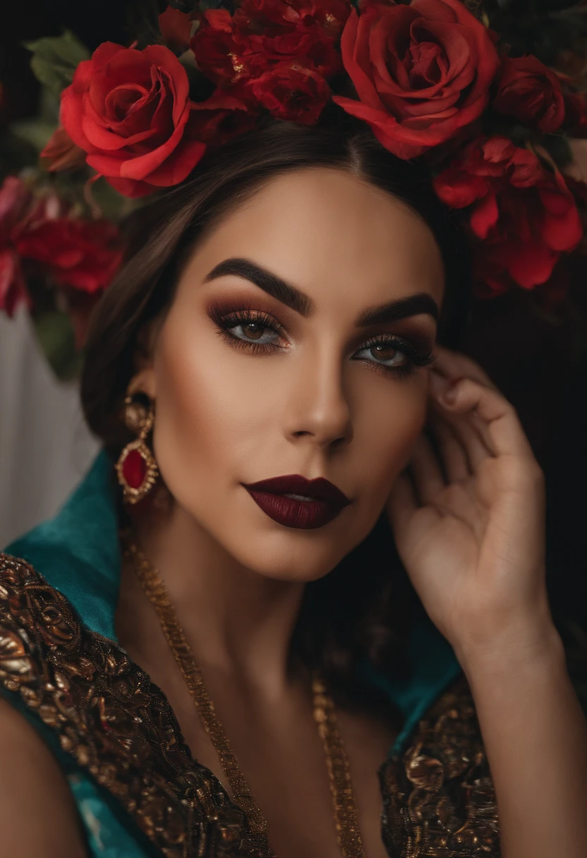 There are two women who are posing together for a photo, 1 6 years, Pendientes enormes y maquillaje queer, taken in the early 2020s, she is about 1 6 years old, alanis guillen, tomada en 2 0 2 0, 18 years old, con maquillaje profesional, Cara detallada!, lorena avarez