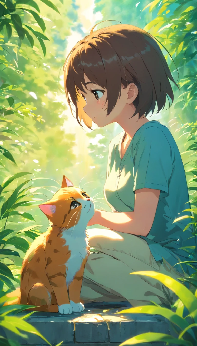 **[cutecore, Tiny magnetic cores, The heart of nature] A cute kitten looks down and cries