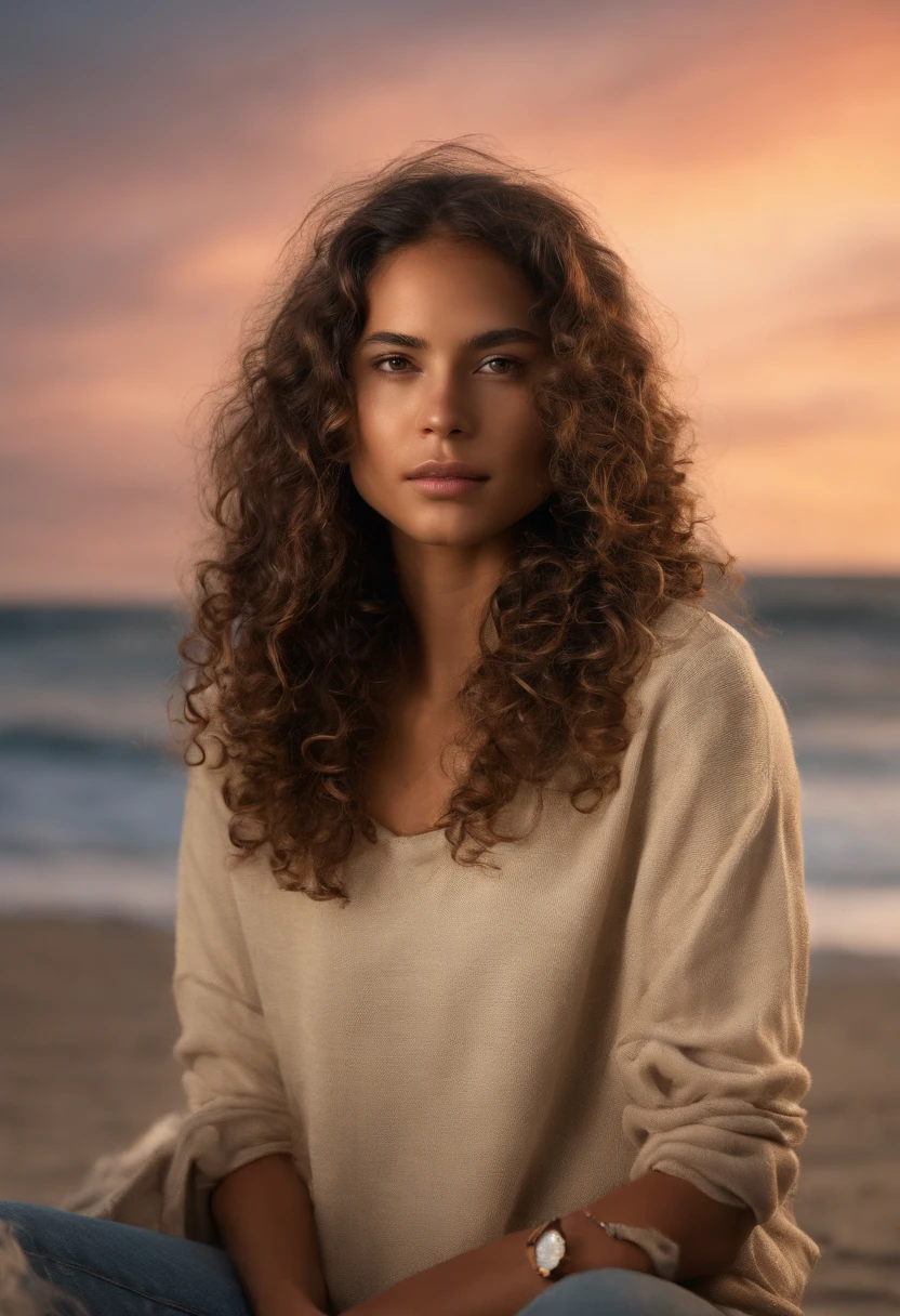 realism portrait of a tall age ((boy)), handsome, ambitious, mixed race ((light, tan skin color)), ((luscious surfer curly hair)), big brown eyes, sitting counting a bunch of money, ((watch)), ((chains)), ((nike shoes)), ((money)), ((nice sunrise)) ((beautiful beach)), [cap], wearing dark green hoodie, matching dark green pants, and black shoes, current fashion, surfer style hair, dark lighting background, product view, detailed facial details, perfect face, sharpness, art trend, facial details sharp, cgsociety, ultra high quality digital artwork, exquisite hyper detail, 4k, 8k neon lighting, --iso 100 dreamy, fashion -